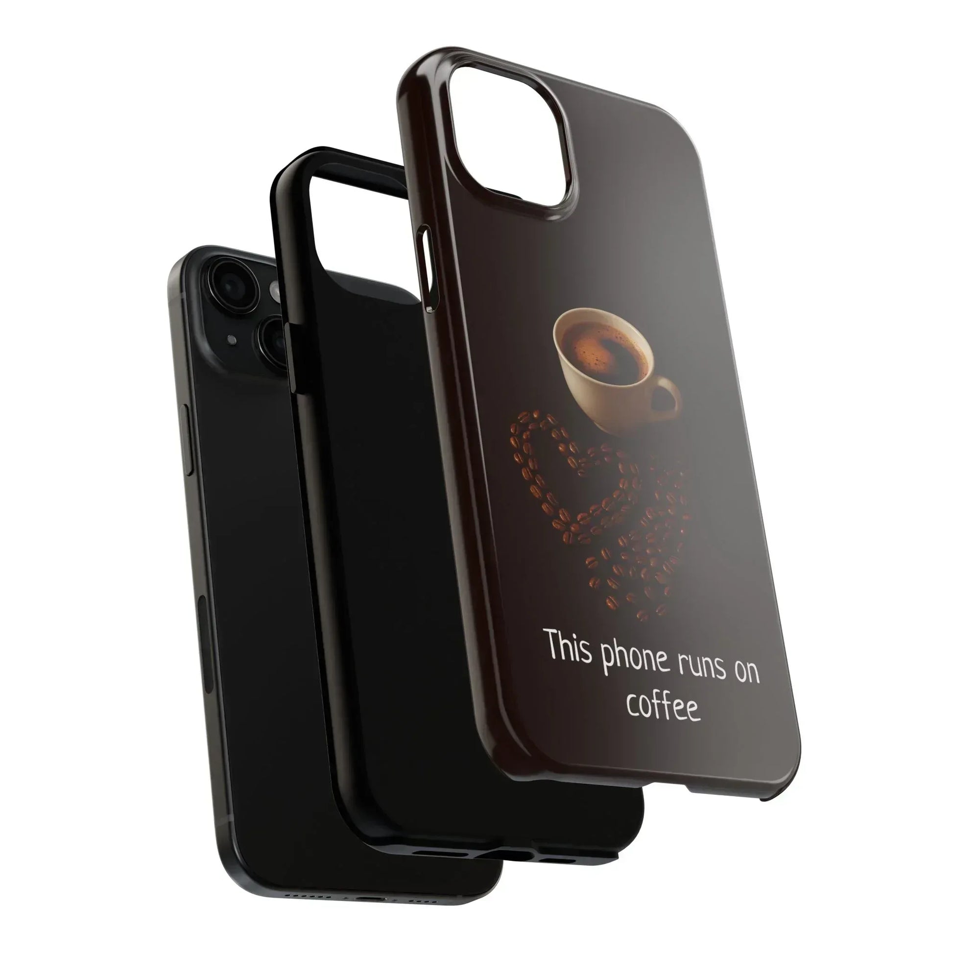 This Phone Runs On Coffee Quote Phone Case for iPhone and Galaxy - KARARMDESIGN