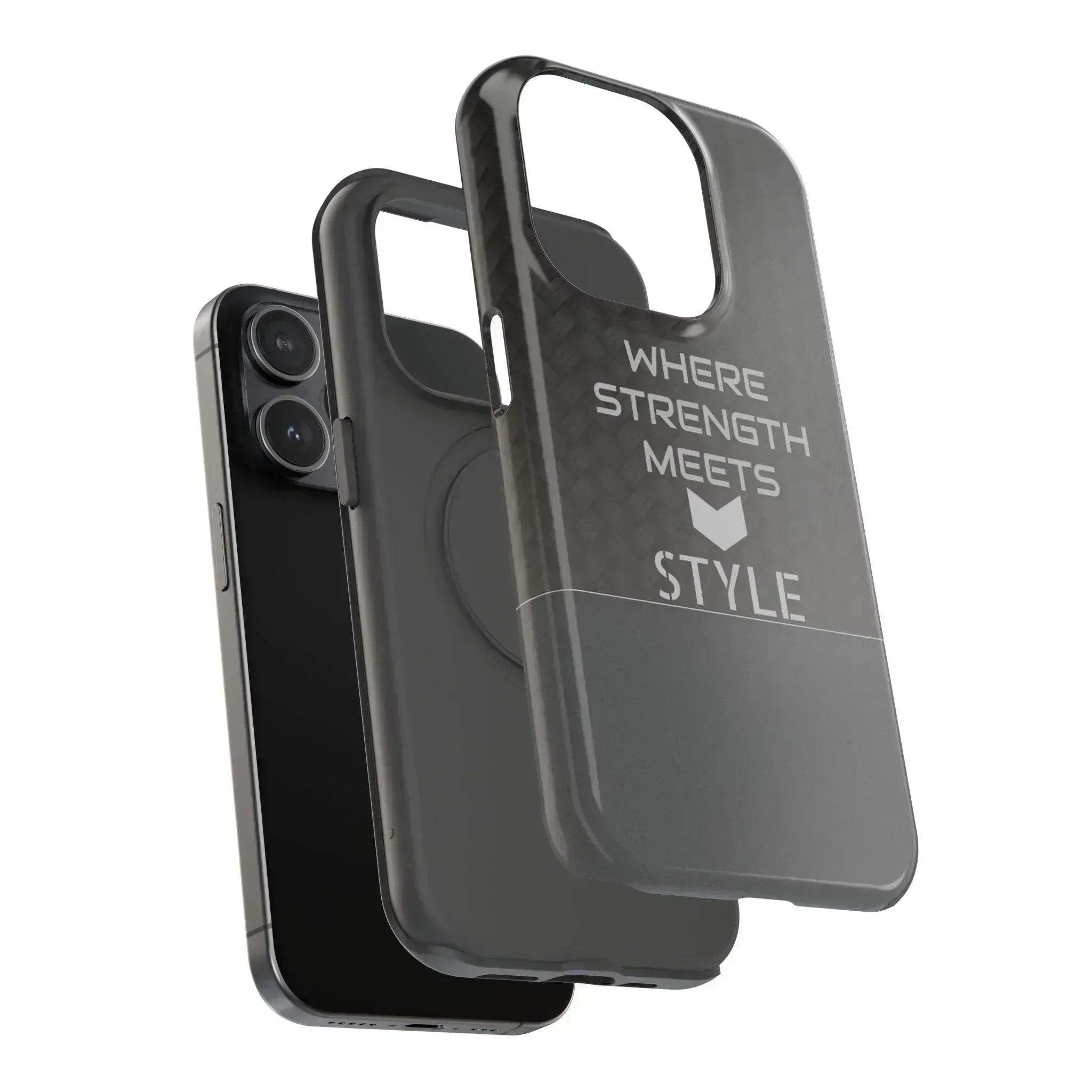 Gray Carbon Phone Case for iPhone 12-16 and Galaxy S21-S22 - KARARMDESIGN