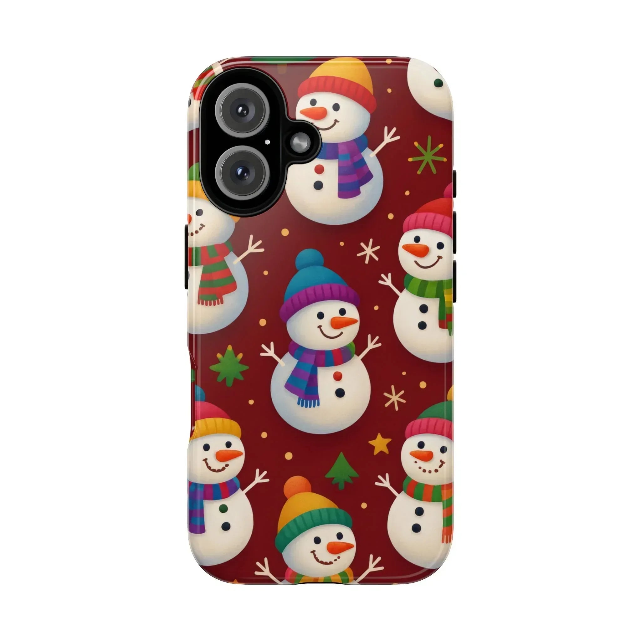 Festive Snowmen Parade Phone Case for iPhone 11–17 and Galaxy S10–S25 - KARARMDESIGN