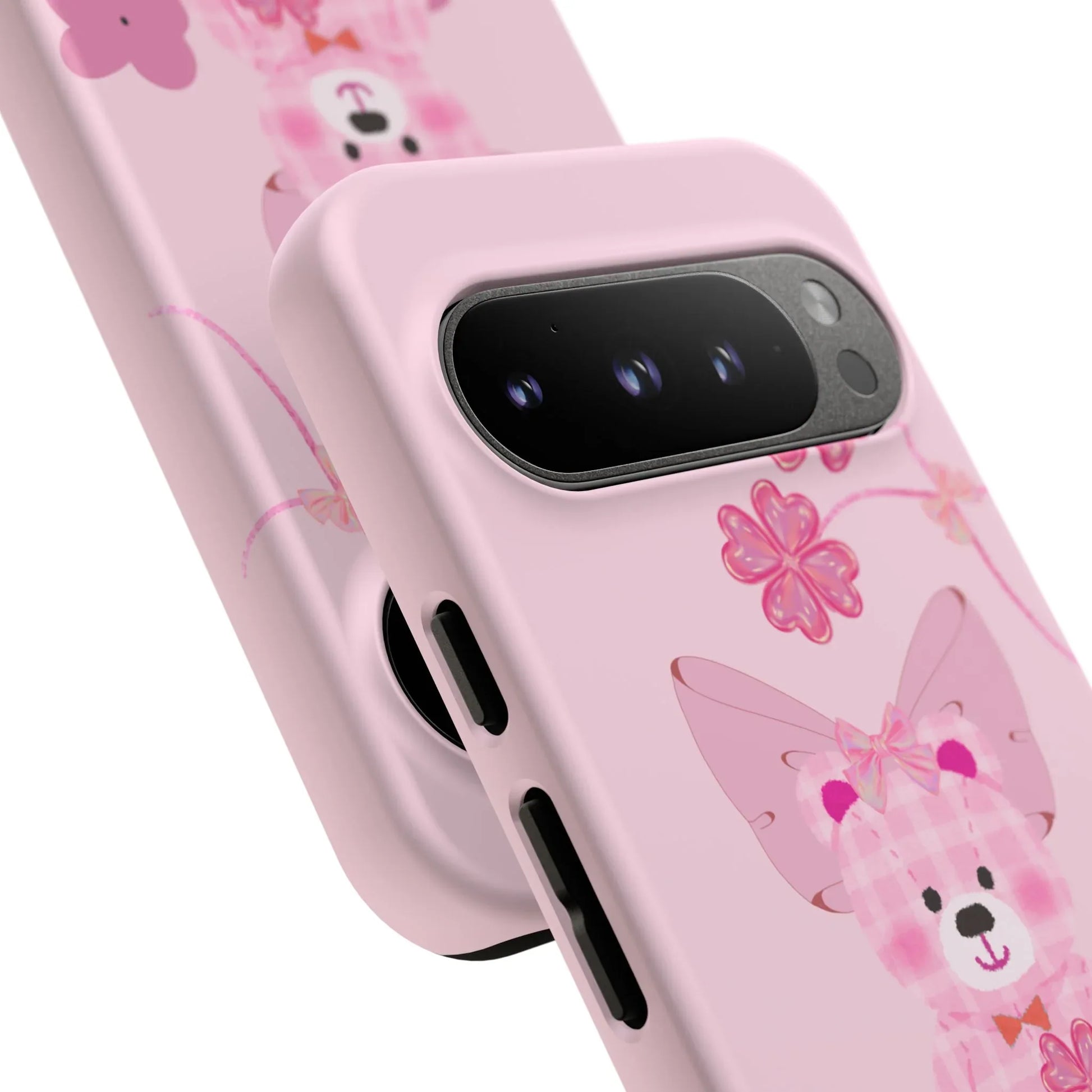 Pink Teddy Bear Phone Cases for iPhone, Pixel and Galaxy - KARARMDESIGN
