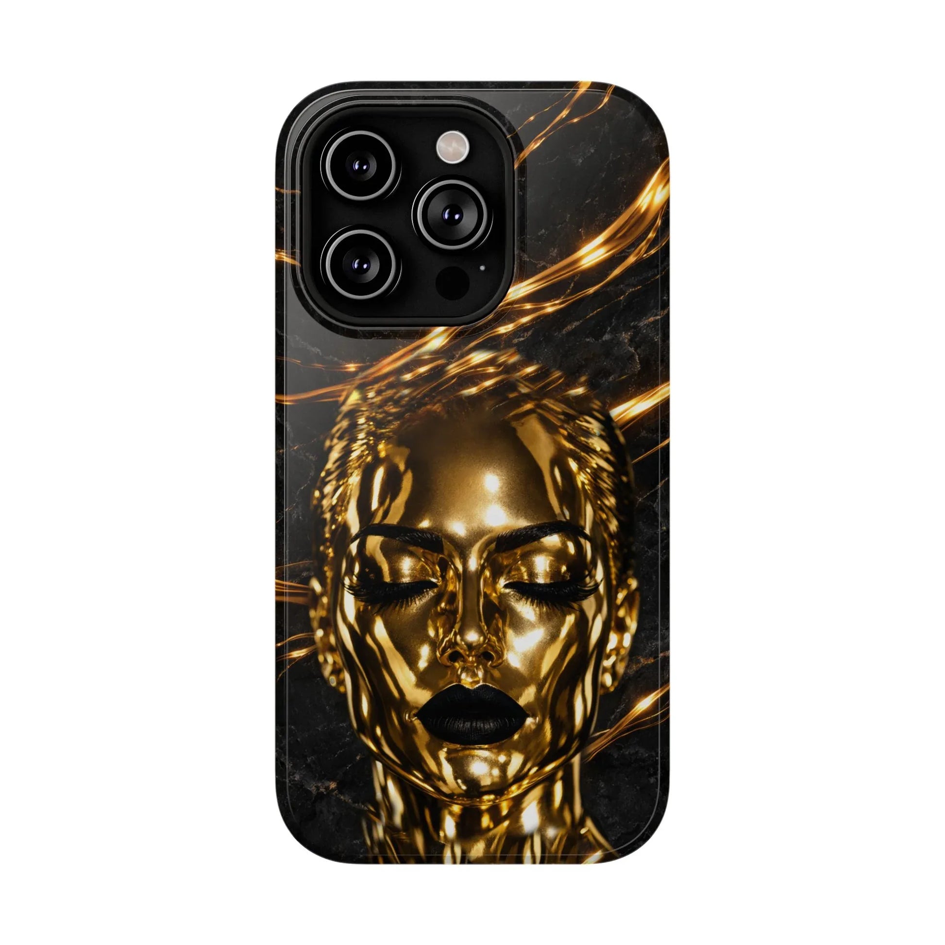 Luxury Gold Portrait Phone Case for iPhone 11-17 and Galaxy S21-S25 - KARARMDESIGN