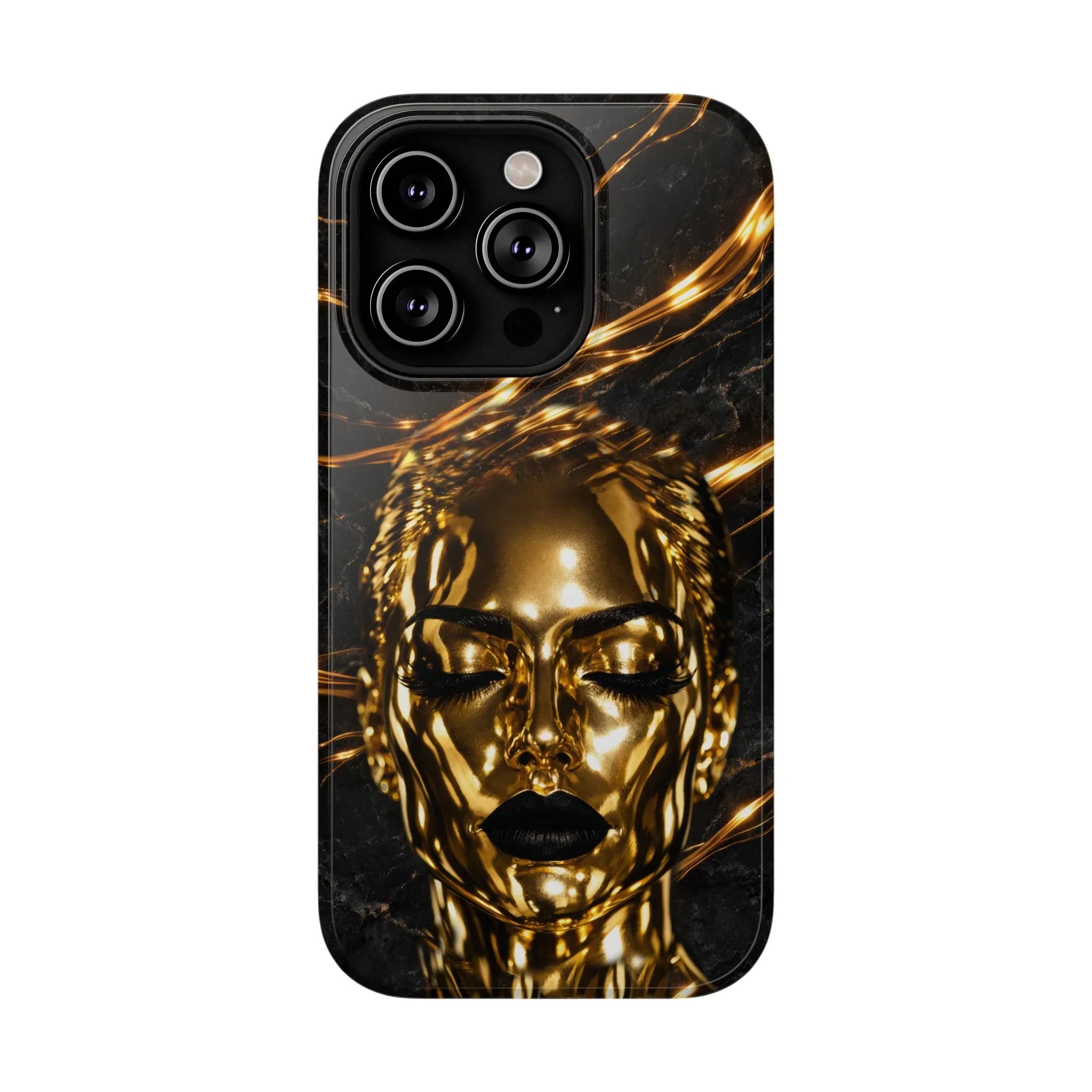 Luxury Gold Portrait Phone Case for iPhone 11-17 and Galaxy S21-S25 - KARARMDESIGN