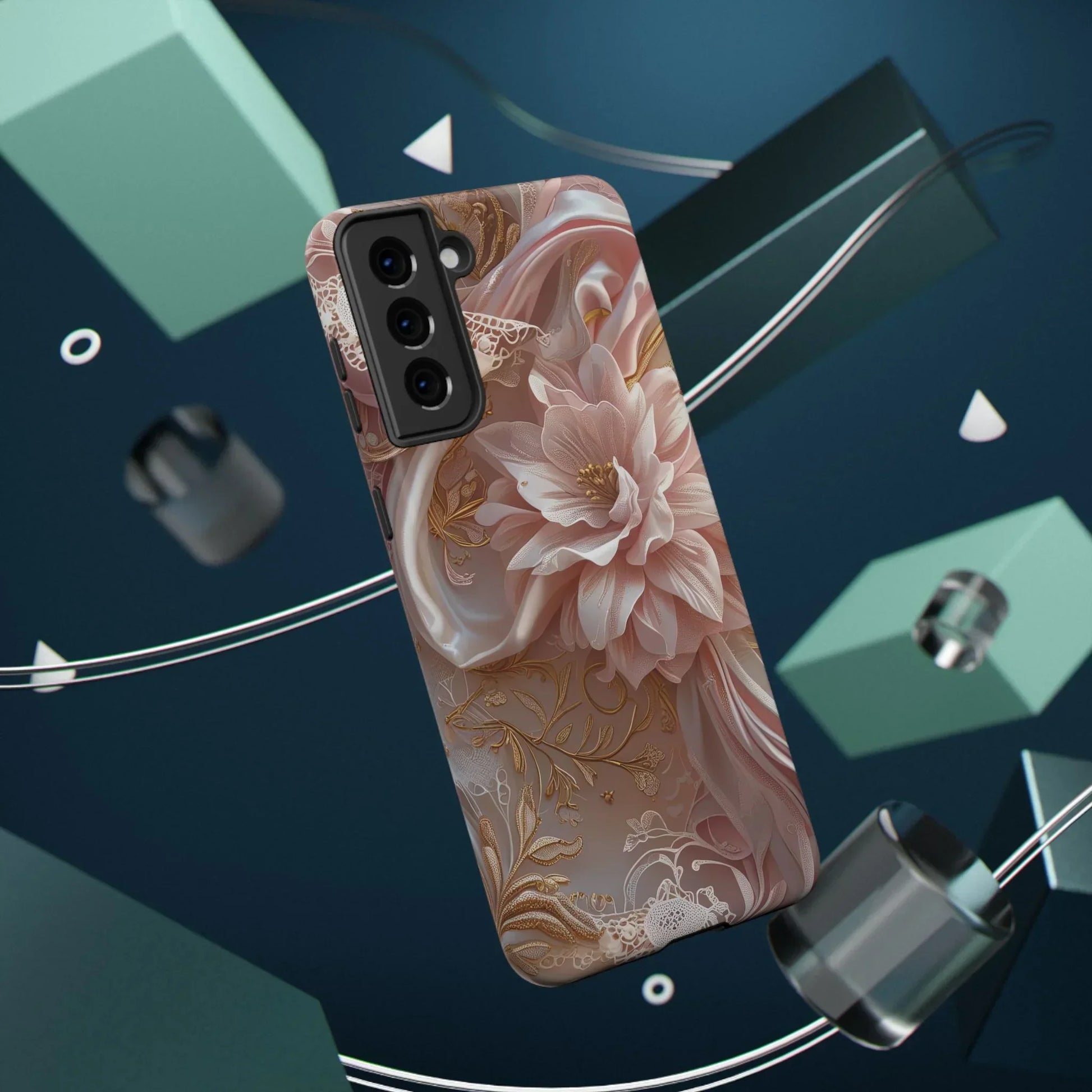 Elegant Floral Impact-Resistant Phone Case for iPhone 12-16 and Samsung Galaxy S21-S22 Models - KarArmDesign