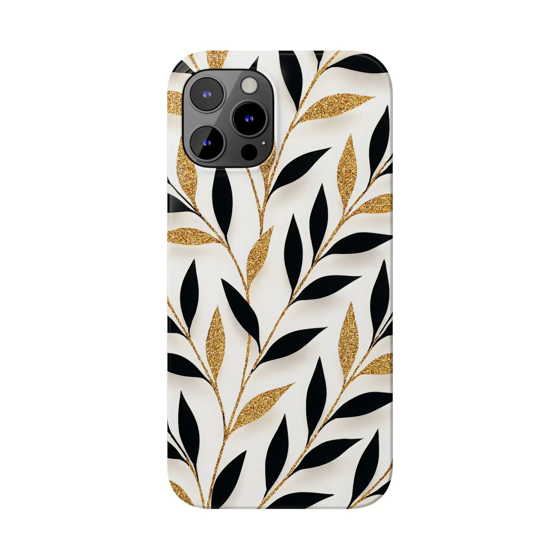 Botanical Gold Leaf Phone Case for iPhone 11-17 - KARARMDESIGN