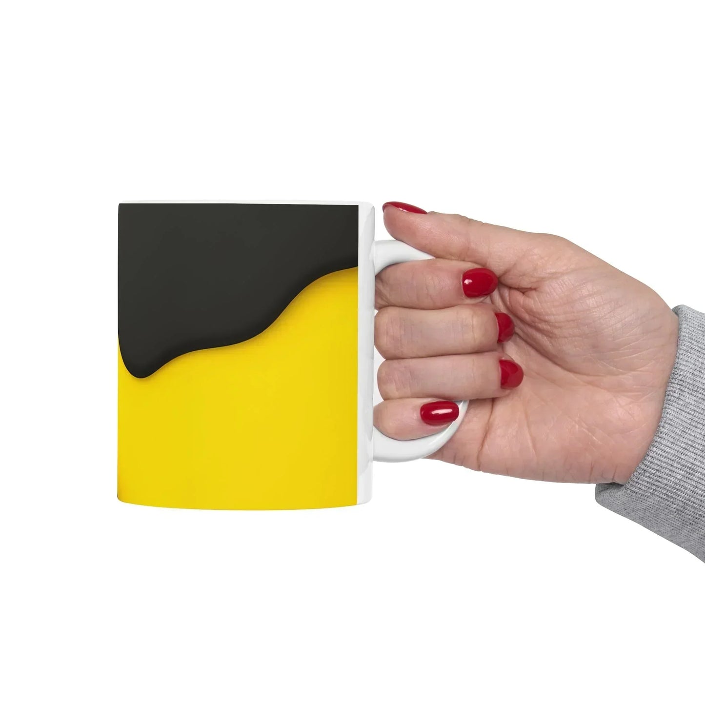 Black and Yellow Ceramic Mug - 11oz - KarArmDesign