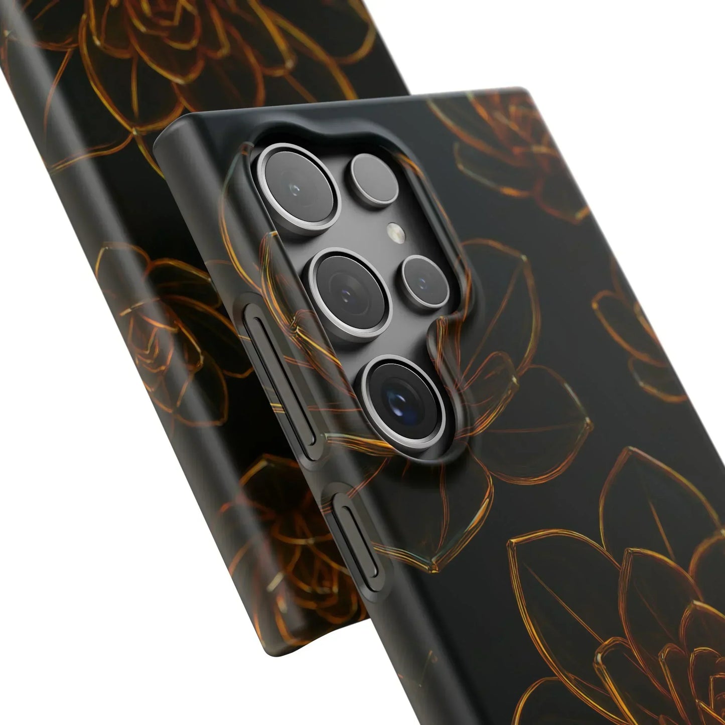 Glass Flower Phone Case for iPhone 7-16 and Galaxy S10-S24 Models