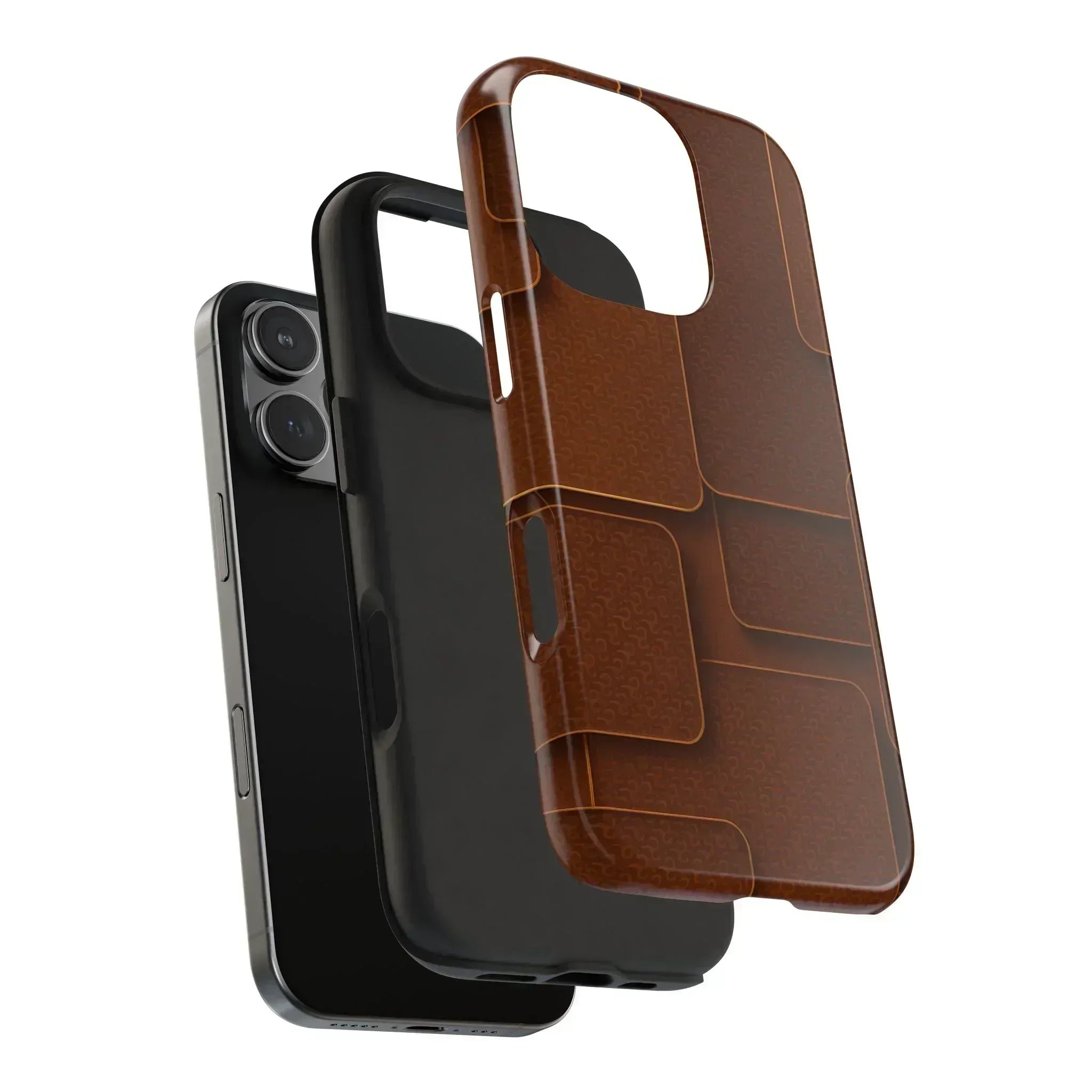 Textured Brown Phone Case for iPhone 7-16 and Samsung Galaxy S21-S24 - KARARMDESIGN