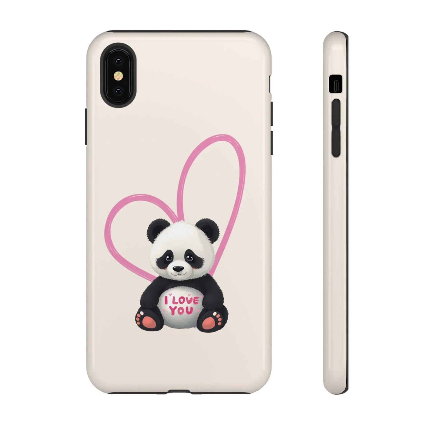Cute Panda Heart Love Phone Case for iPhone 8-16 Models - KarArmDesign