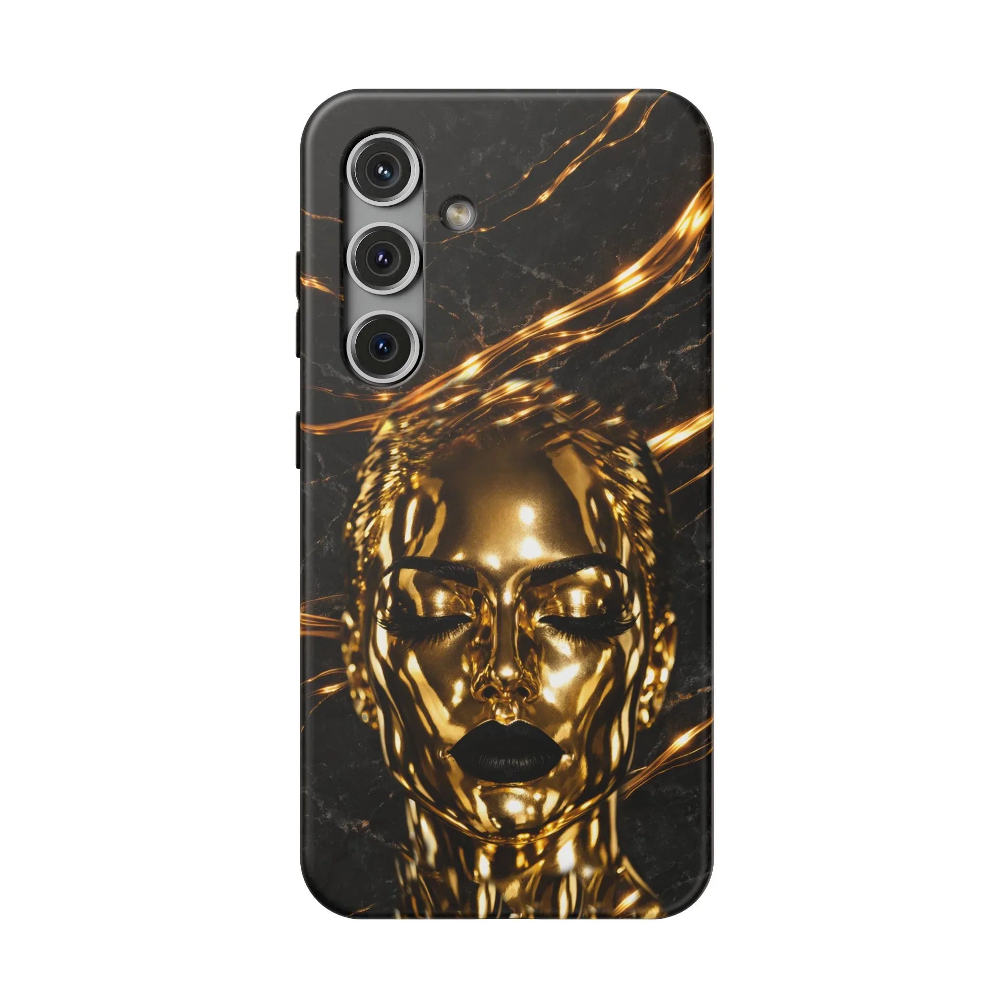 Luxury Gold Portrait Phone Case for iPhone 11-17 and Galaxy S21-S25 - KARARMDESIGN