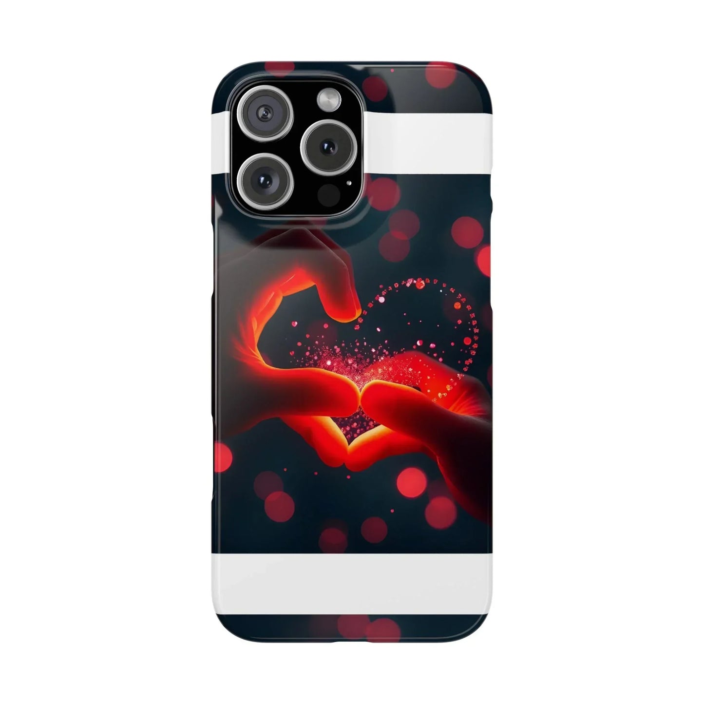 "Heart Hands Glow" Phone Case for iPhone 7 to 16 Series Models - KarArmDesign