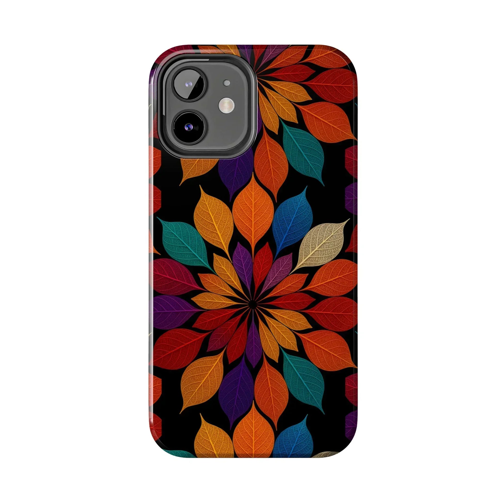 Leaf Mandala Phone Case for iPhone 7-16 and Samsung Galaxy S21-S24 Models - KarArmDesign