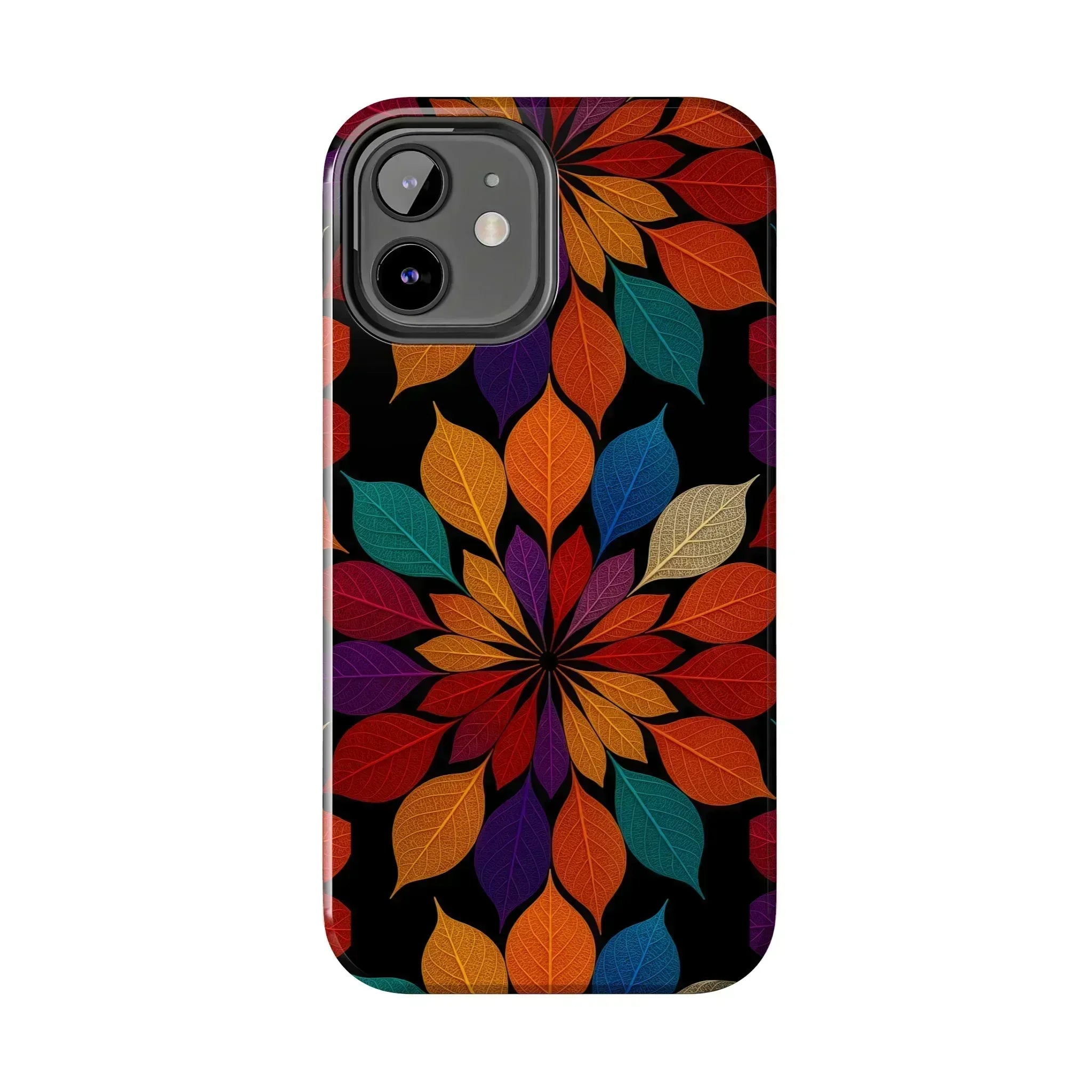 Leaf Mandala Phone Case for iPhone 11-16 and Galaxy S21-S24 - KARARMDESIGN