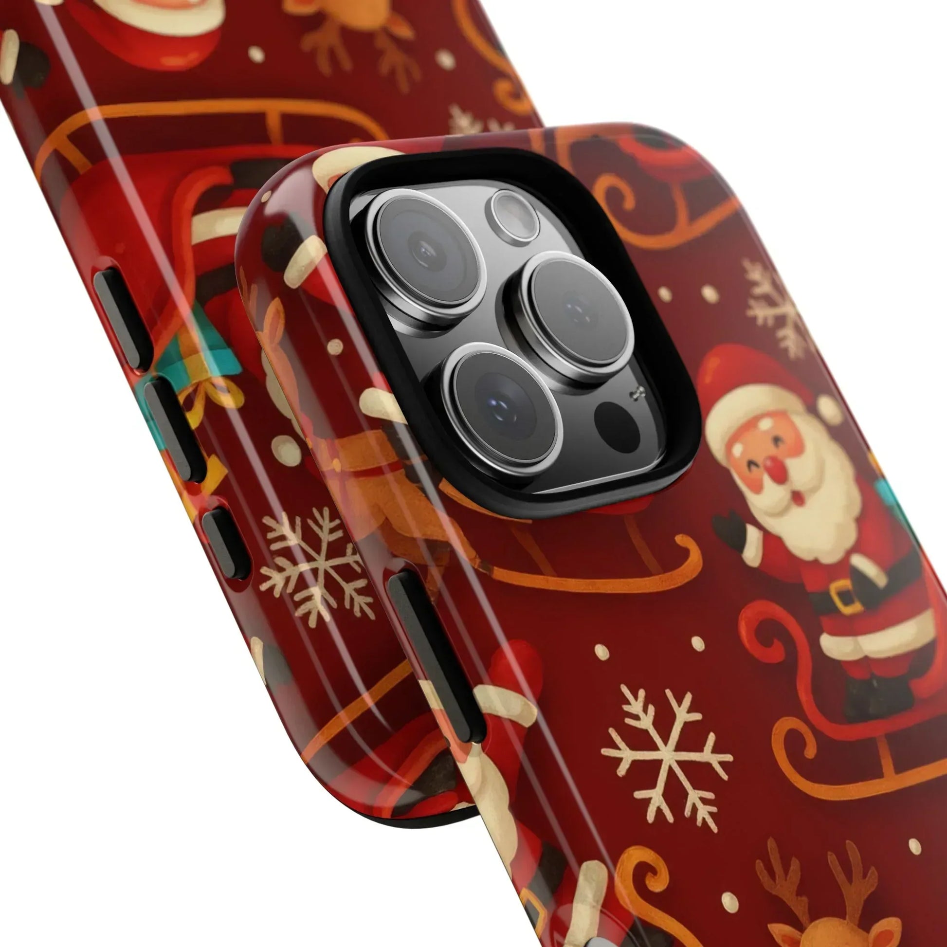 Santa Sleigh Ride Phone Case for iPhone 11-17 and Galaxy S10-S25 - KARARMDESIGN