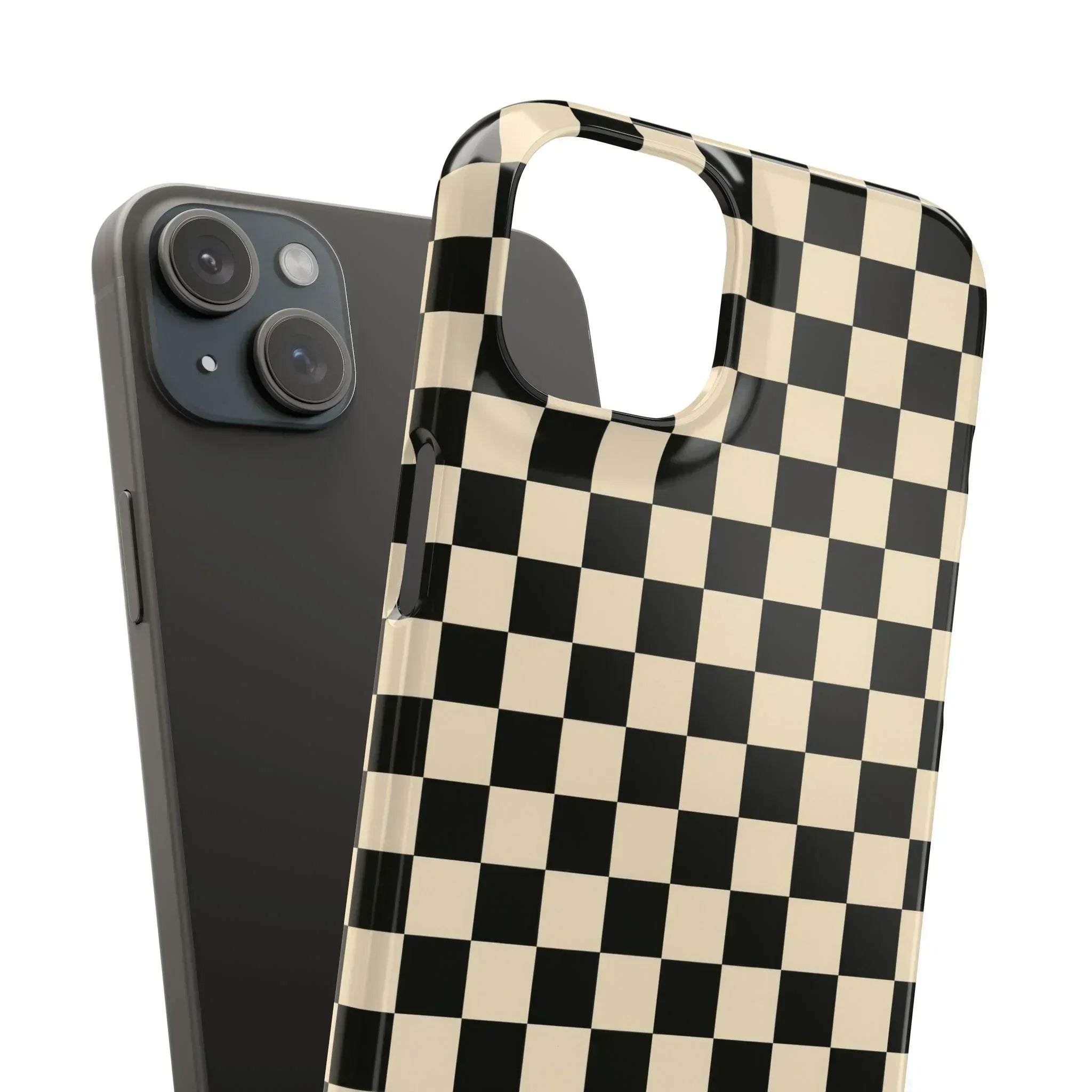 Stylish Matte Checker Phone Case for iPhone 11-17 and Galaxy S20-S25 - KARARMDESIGN