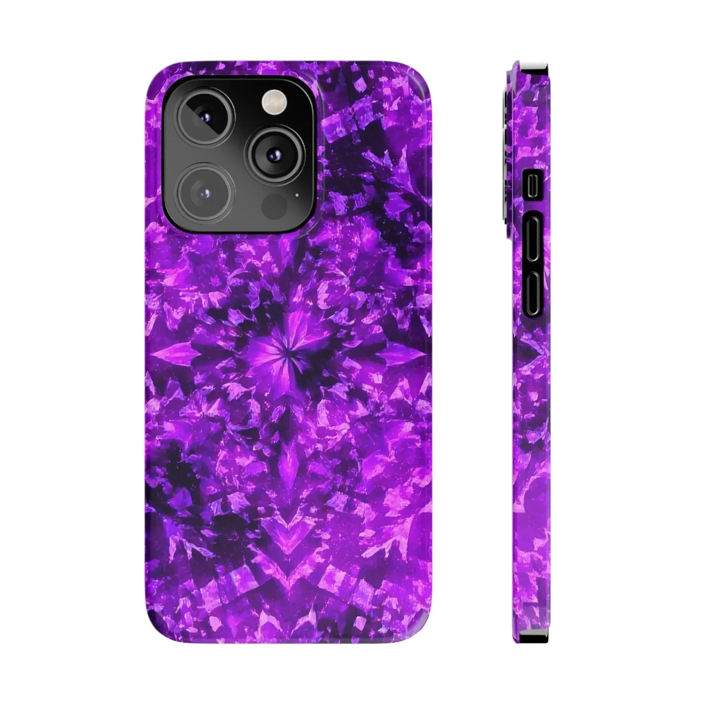 Vivid Purple Kaleidoscope Phone Case iPhone 7 to 16 Series Models - KarArmDesign