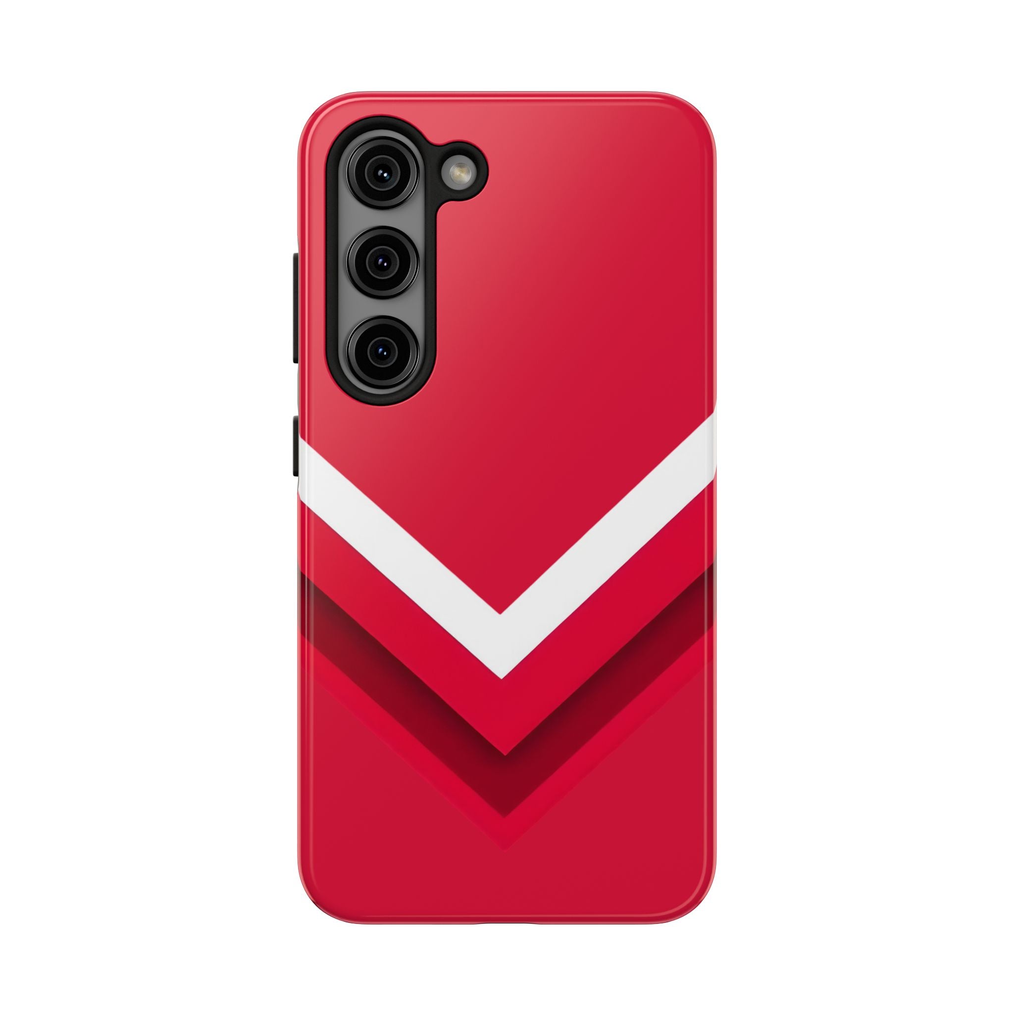 Red Chevron Armor Phone Case for iPhone 11–16 & Galaxy S21–S24