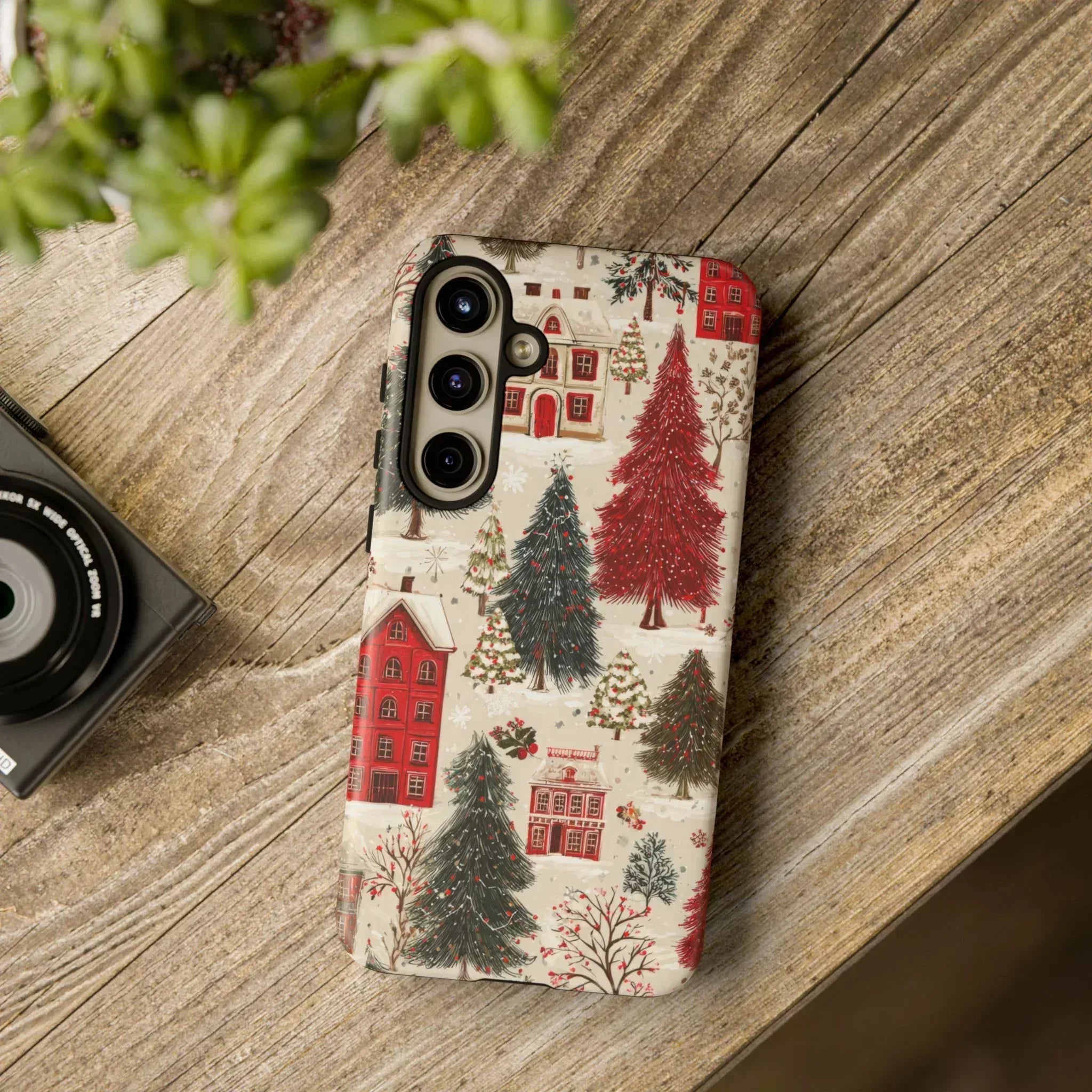 Cozy Winter Village Phone Case for iPhone 11-17 and Galaxy S10-S25 - KARARMDESIGN