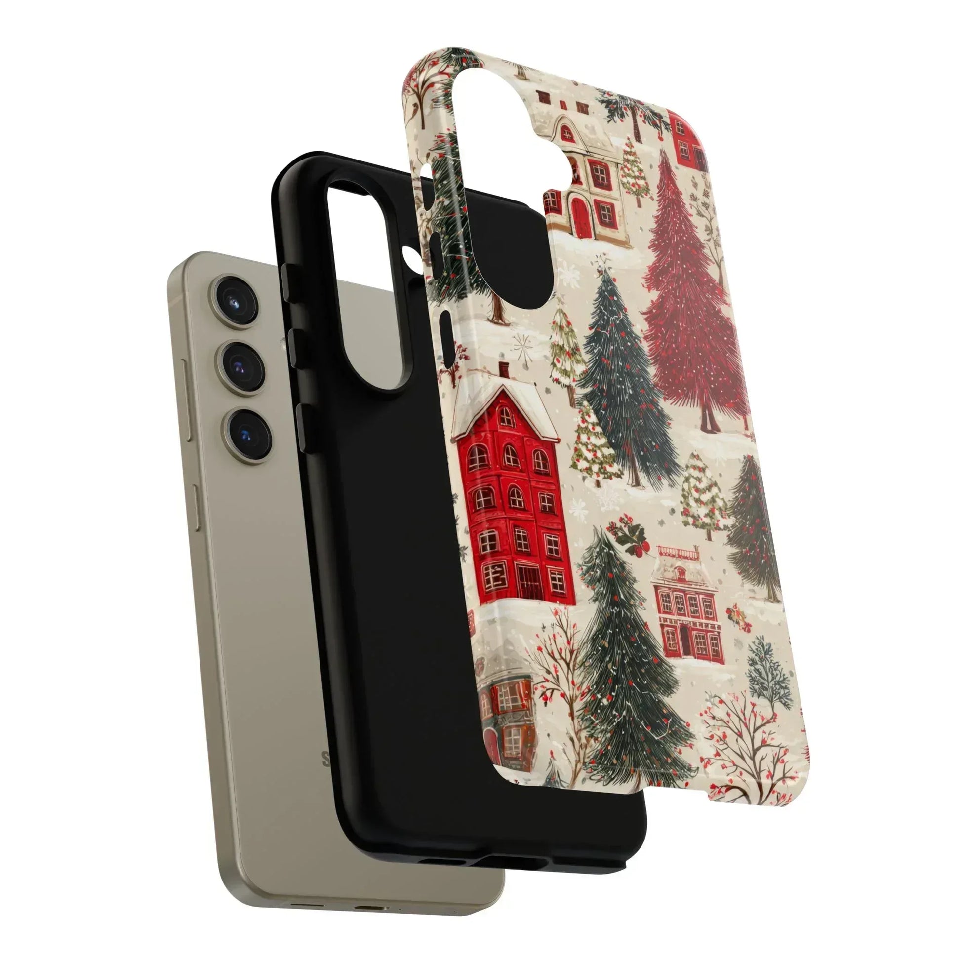 Cozy Winter Village Phone Case for iPhone 11-17 and Galaxy S10-S25 - KARARMDESIGN