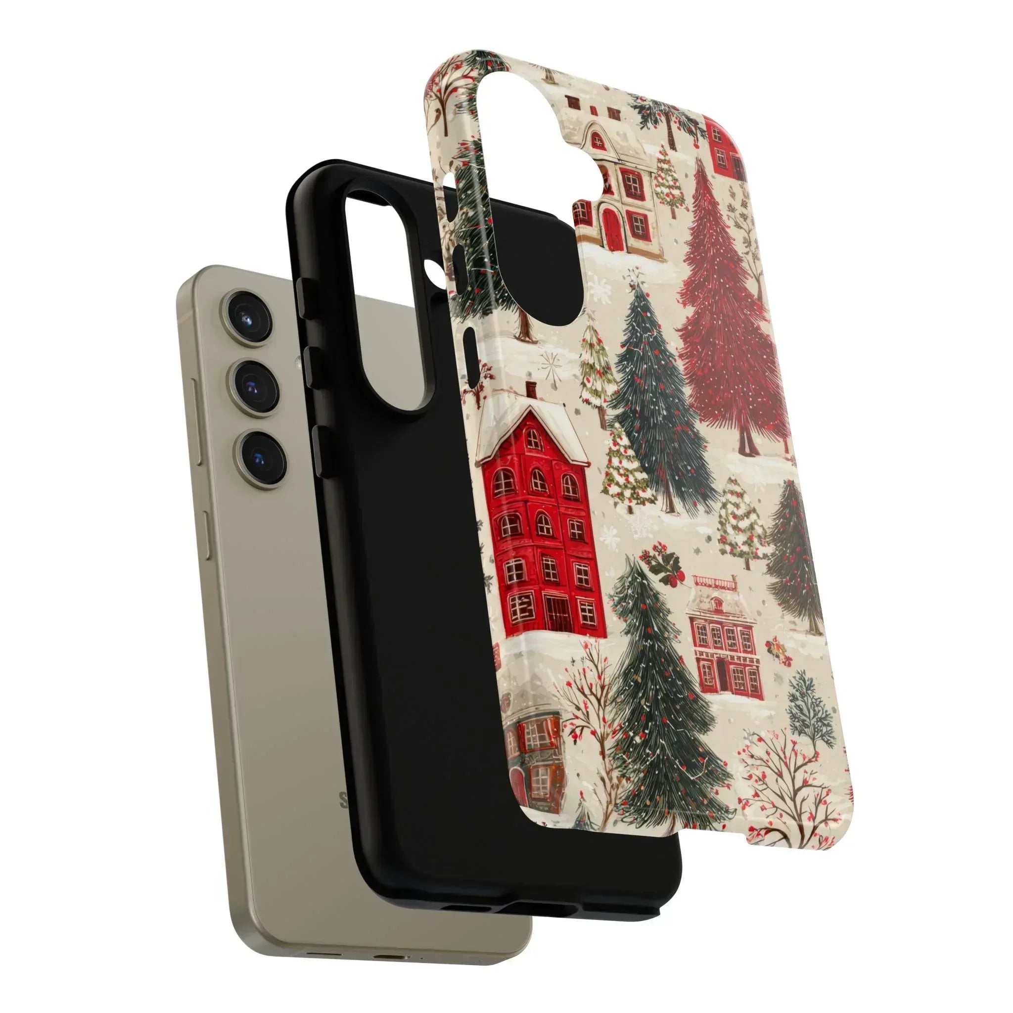 Cozy Winter Village Phone Case for iPhone 11-17 and Galaxy S10-S25 - KARARMDESIGN