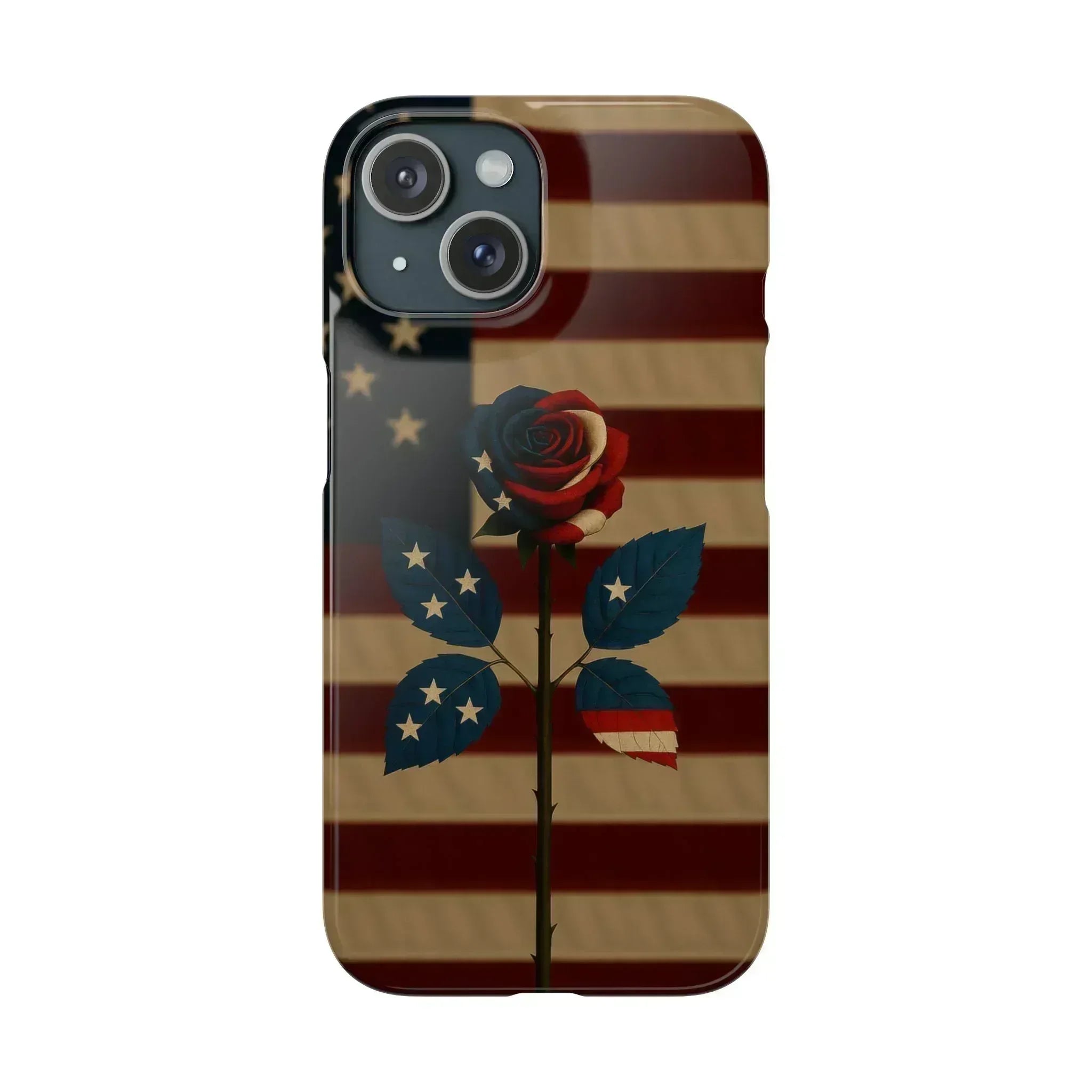 American Rose Flag Phone Case for iPhone 8-16 and Galaxy S10-S24 - KARARMDESIGN