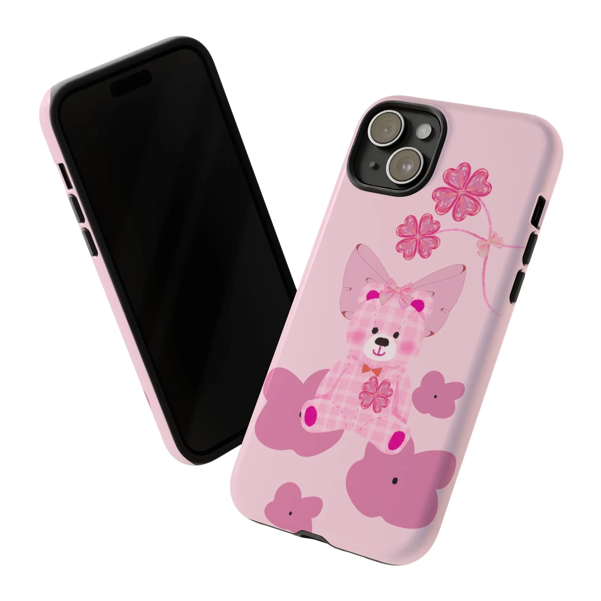 Pink Teddy Bear Phone Cases for iPhone, Pixel and Galaxy - KARARMDESIGN