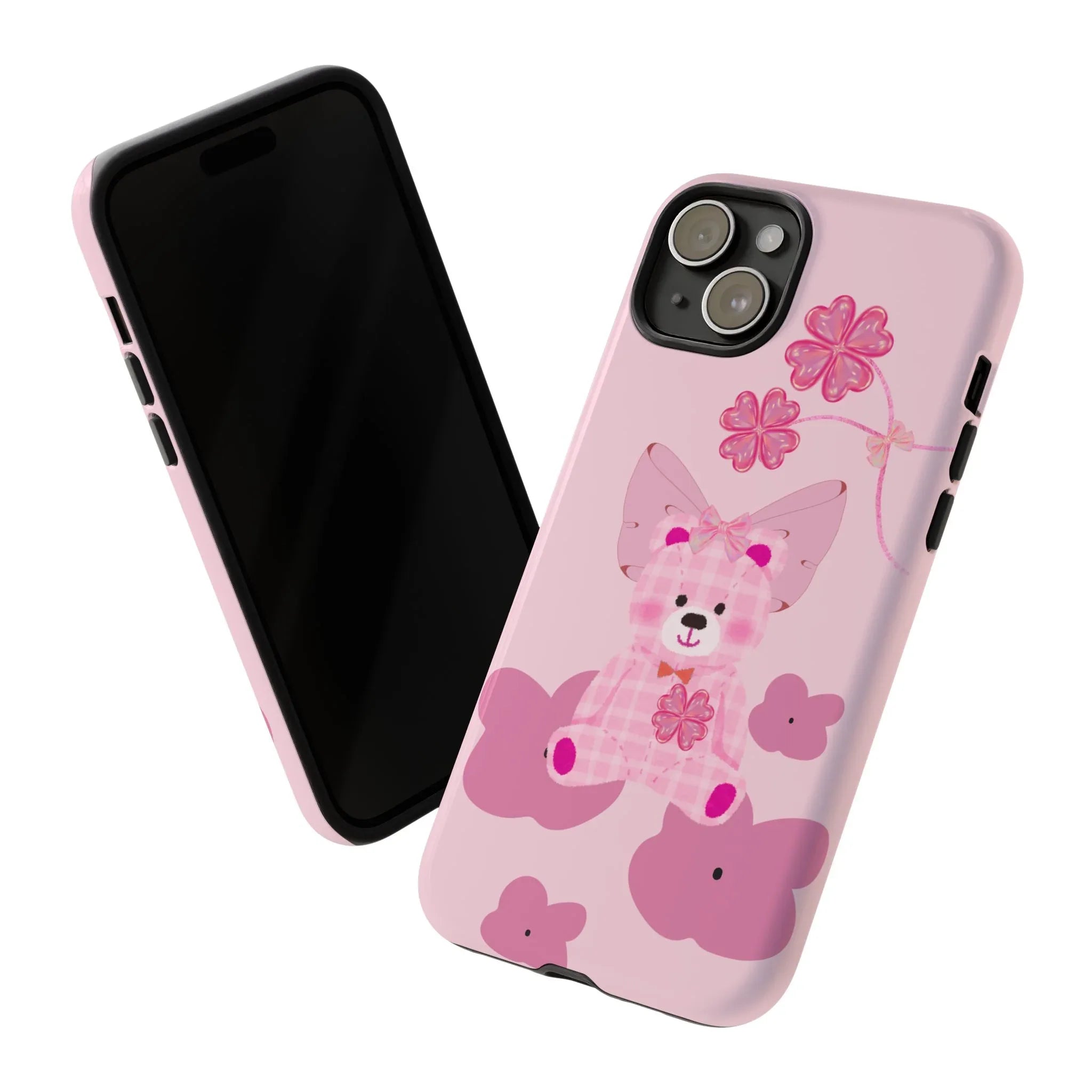 Pink Teddy Bear Phone Cases for iPhone, Pixel and Galaxy - KARARMDESIGN