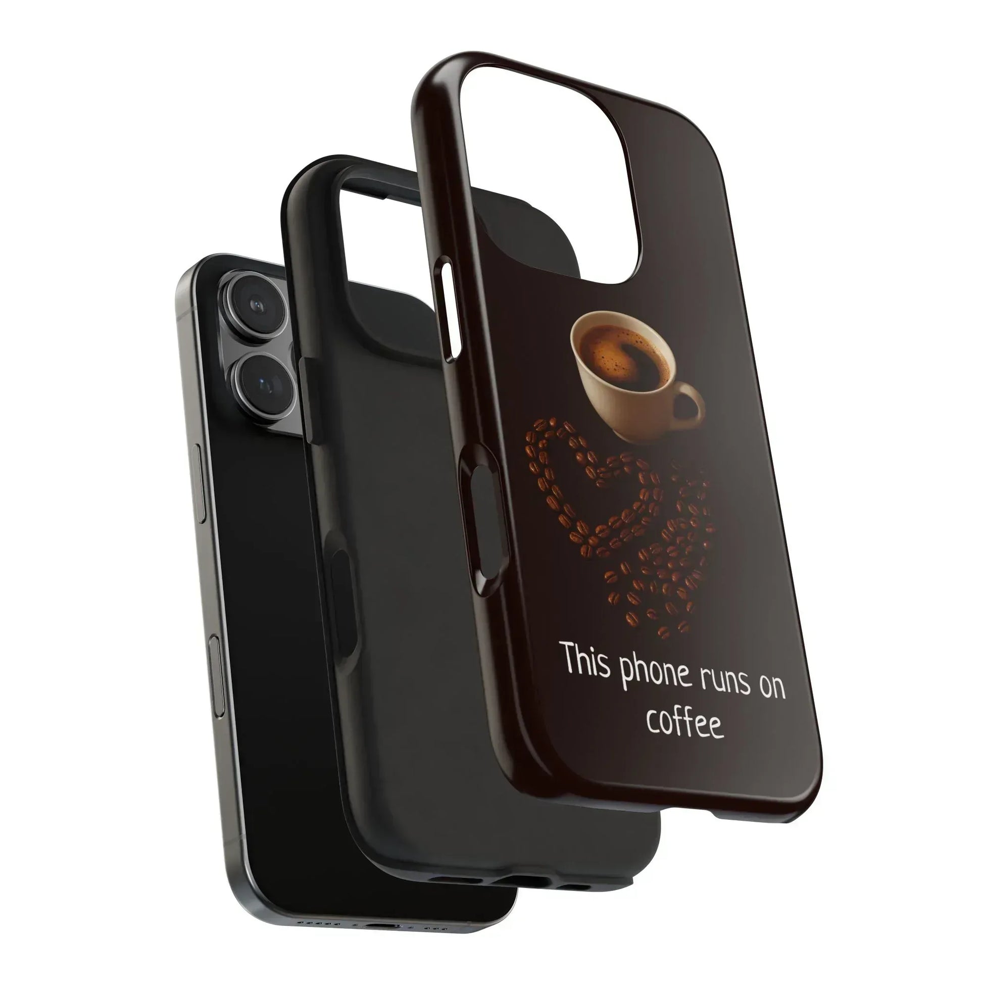 This Phone Runs On Coffee Quote Phone Case for iPhone and Galaxy - KARARMDESIGN