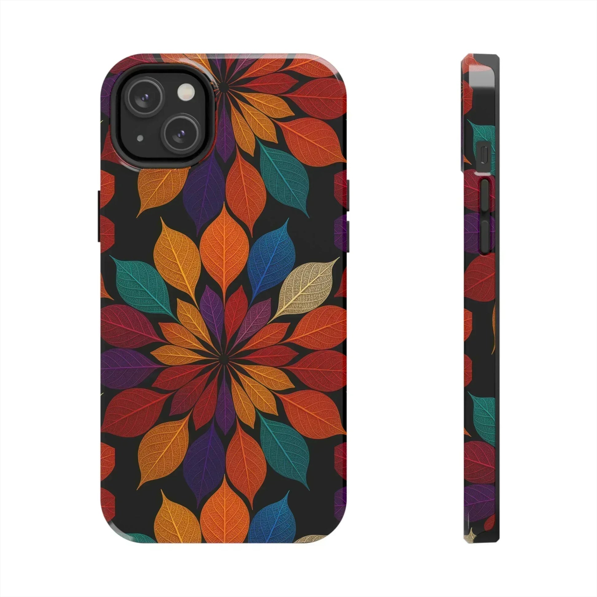 Leaf Mandala Phone Case for iPhone 11-16 and Galaxy S21-S24 - KARARMDESIGN