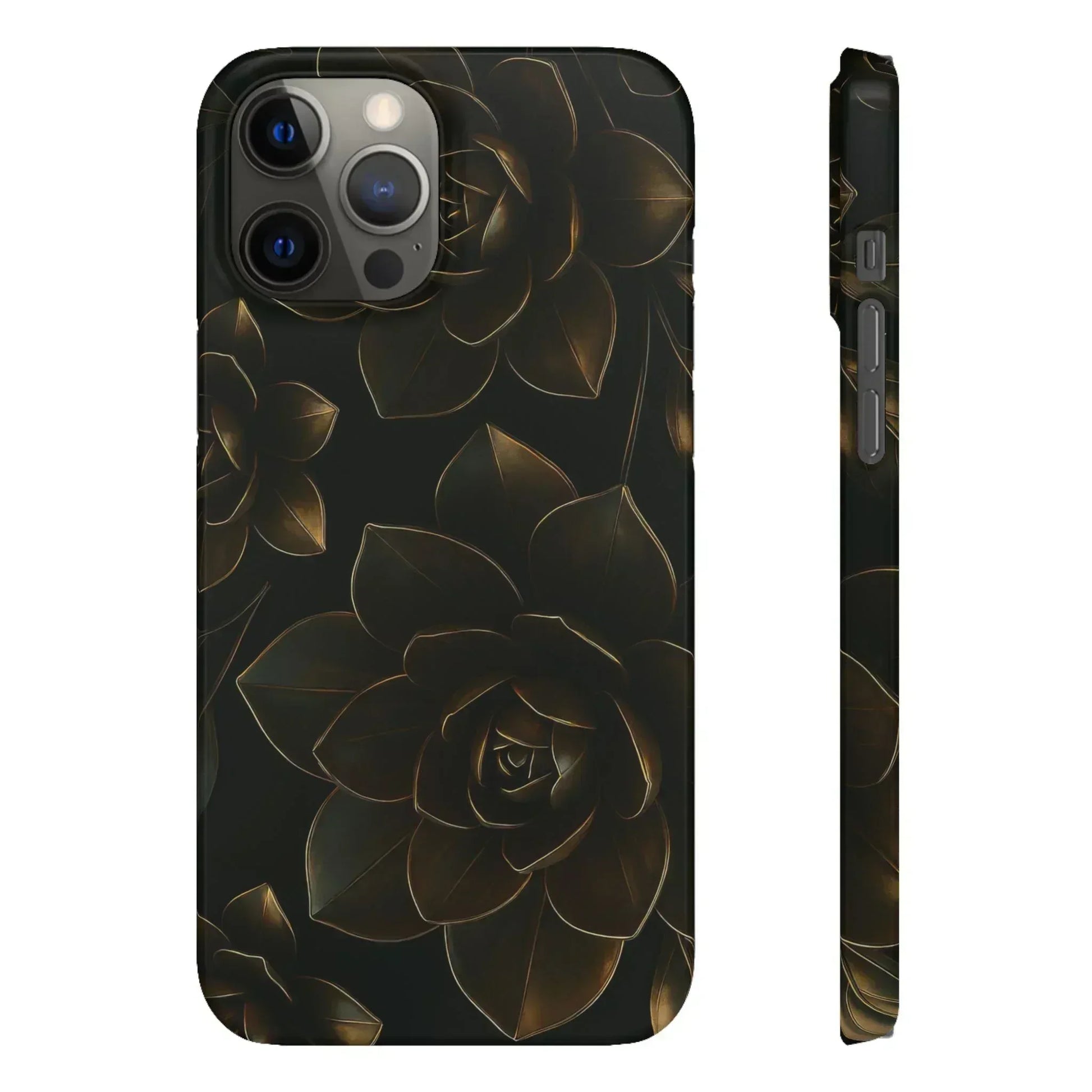 Metal Flower Phone Case for iPhone 8-16 and Galaxy S20-S24 - KARARMDESIGN