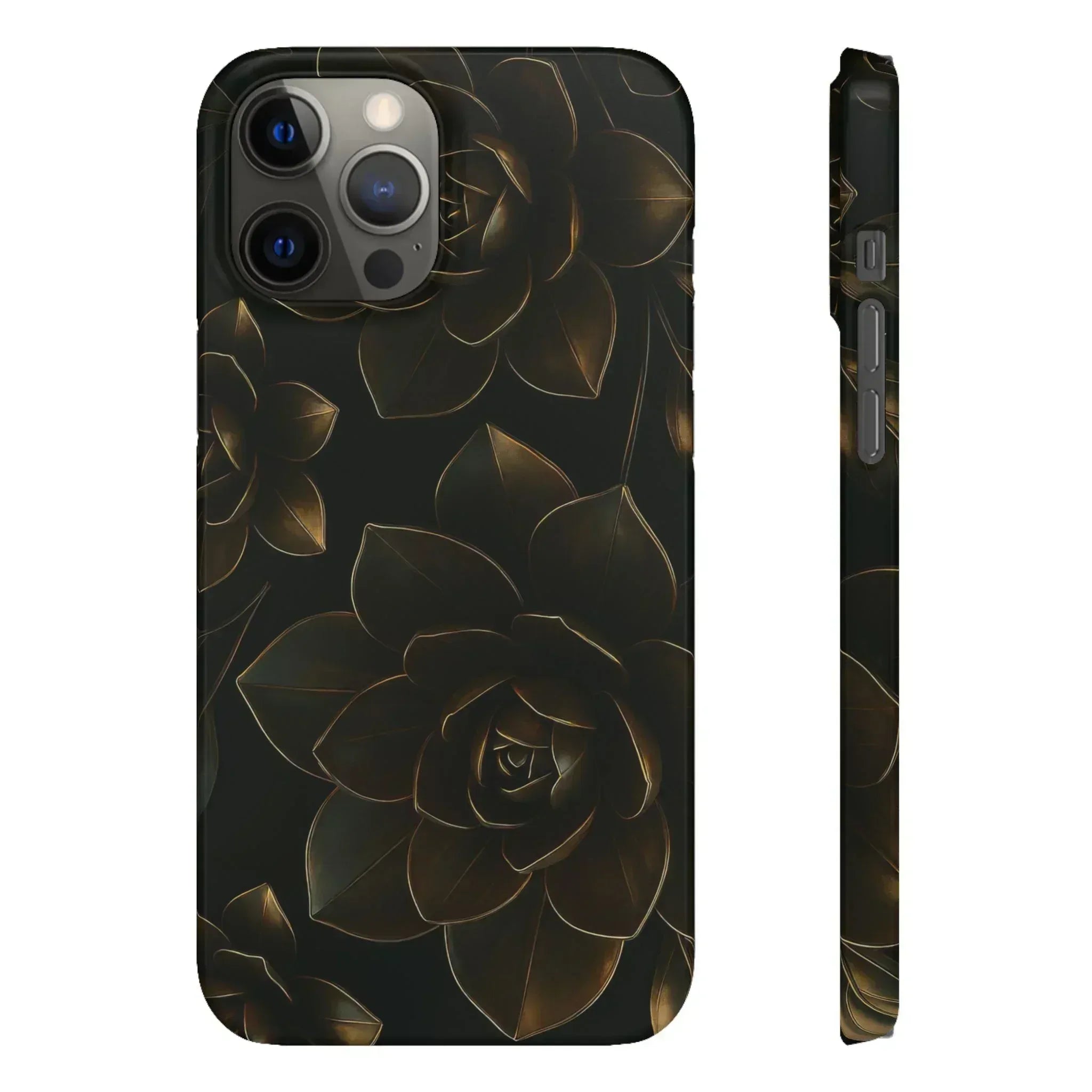 Metal Flower Phone Case for iPhone 8-16 and Galaxy S20-S24 - KARARMDESIGN