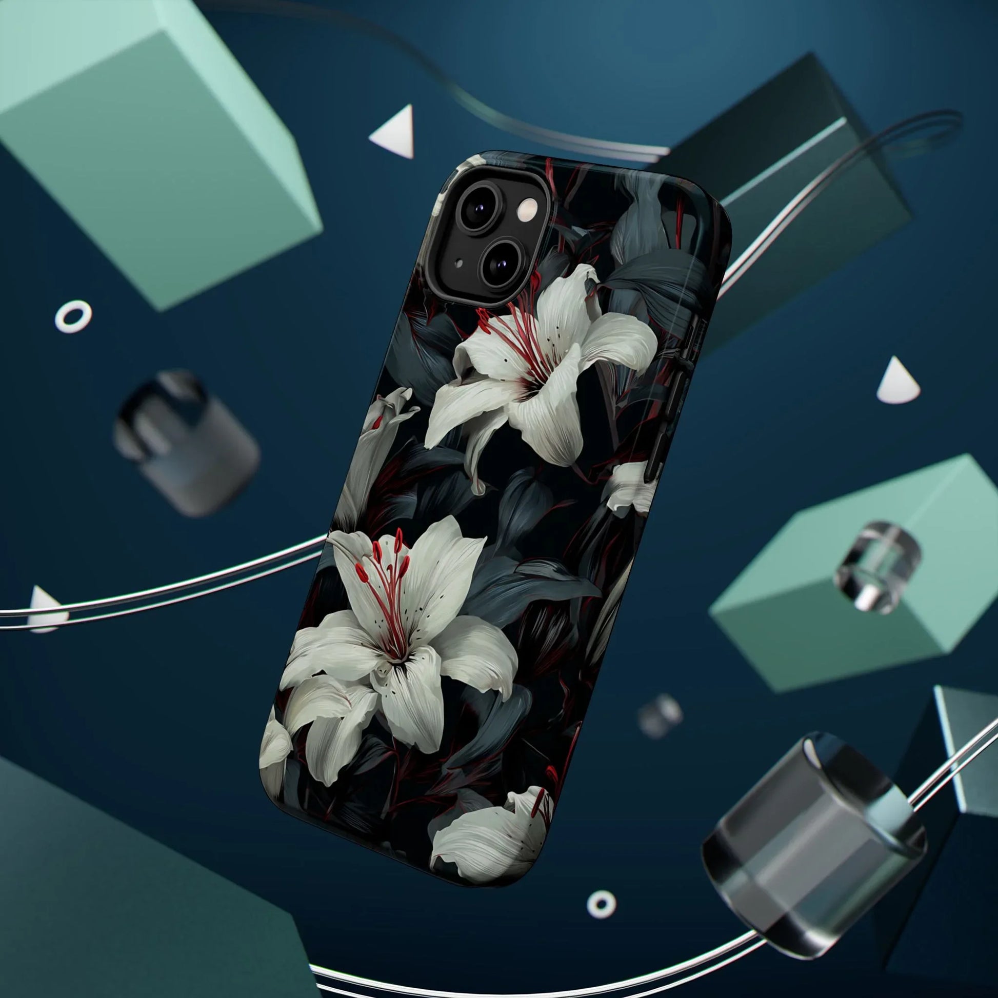 White Lily Floral Phone Case for iPhone 13-17 - KARARMDESIGN