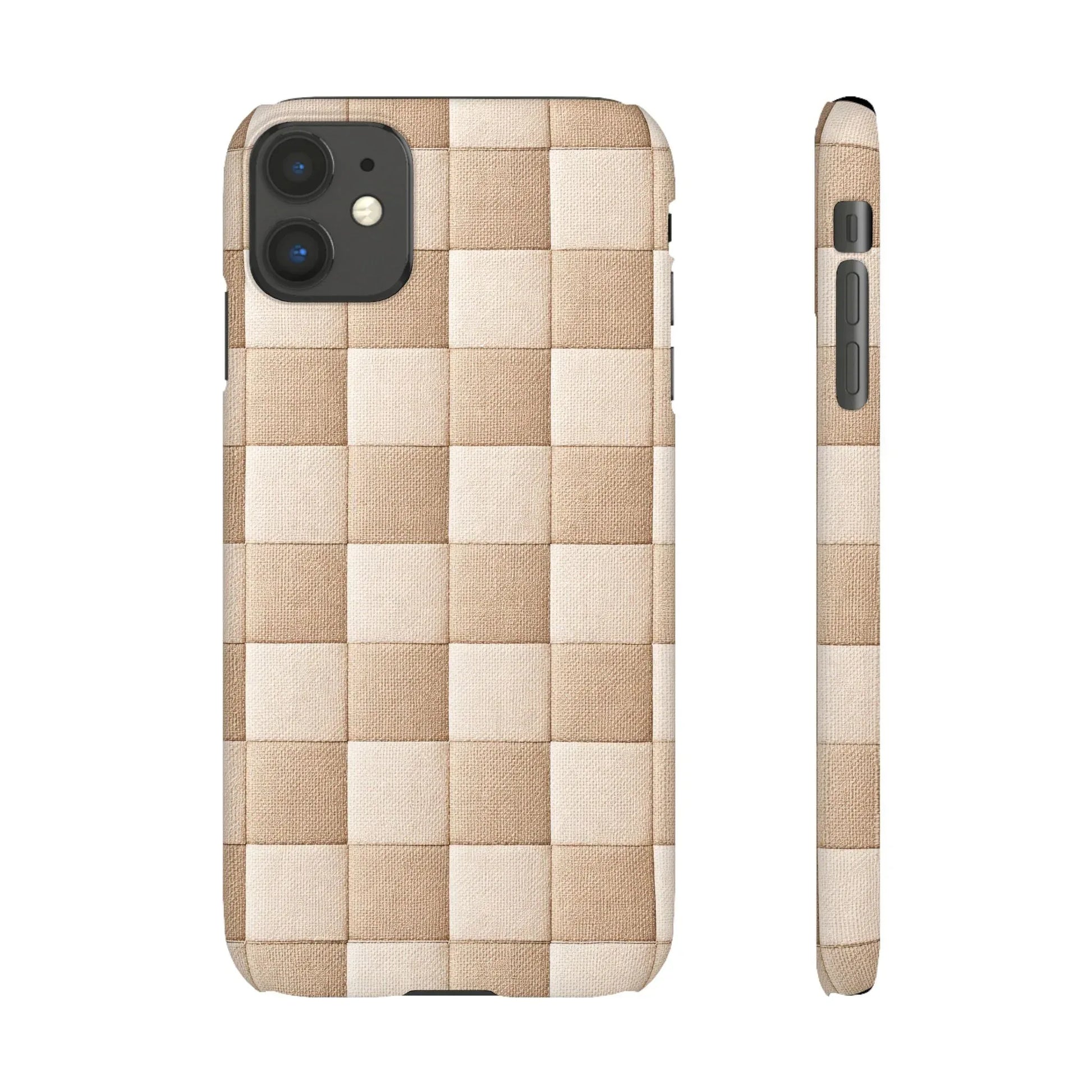 Beige Woven Phone Case for iPhone 11-17 and Galaxy S20-S25 - KARARMDESIGN