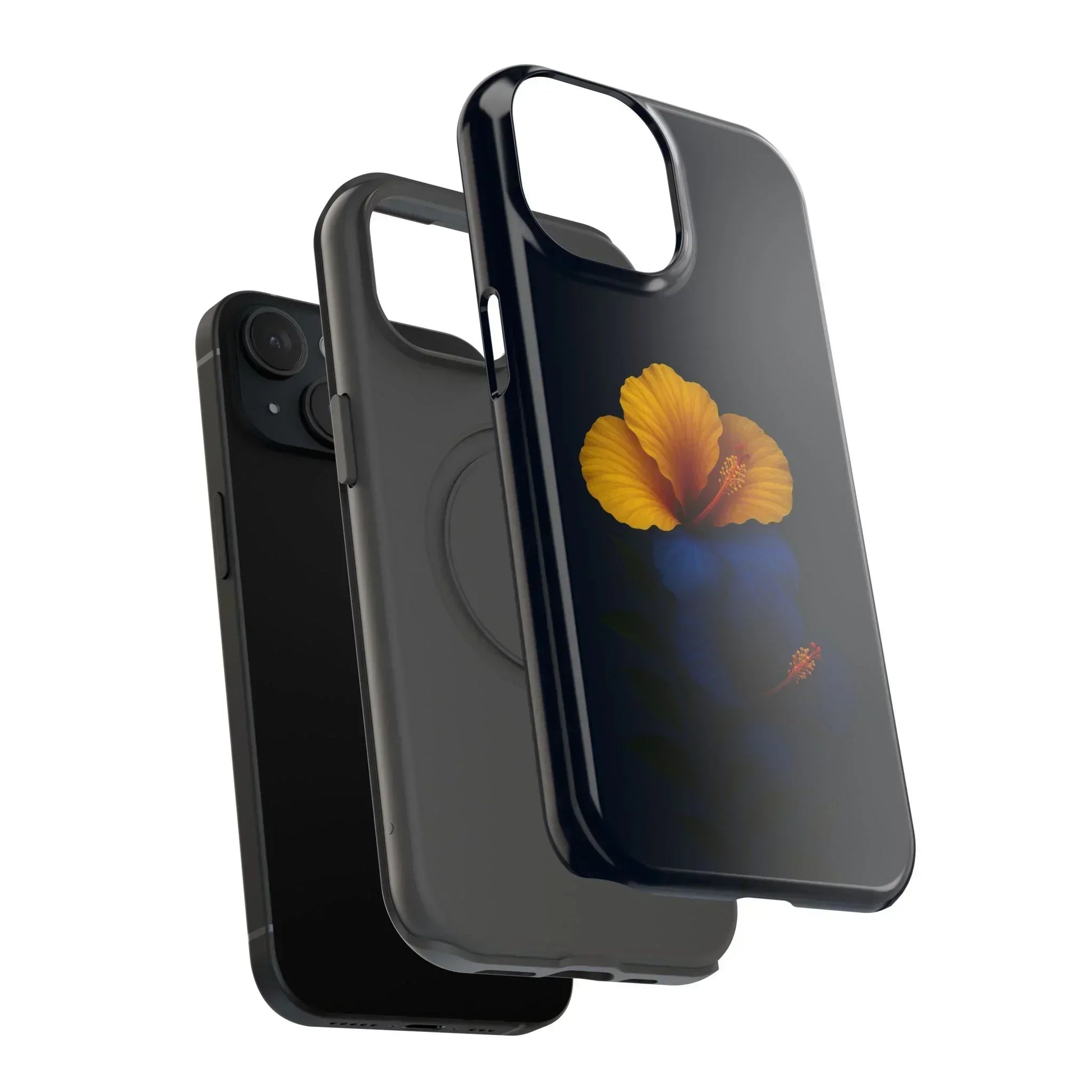 Elegant hibiscus phone case Impact-Resistant Cases for iPhone 12-16 and Samsung Galaxy S21-S22 Models - KarArmDesign