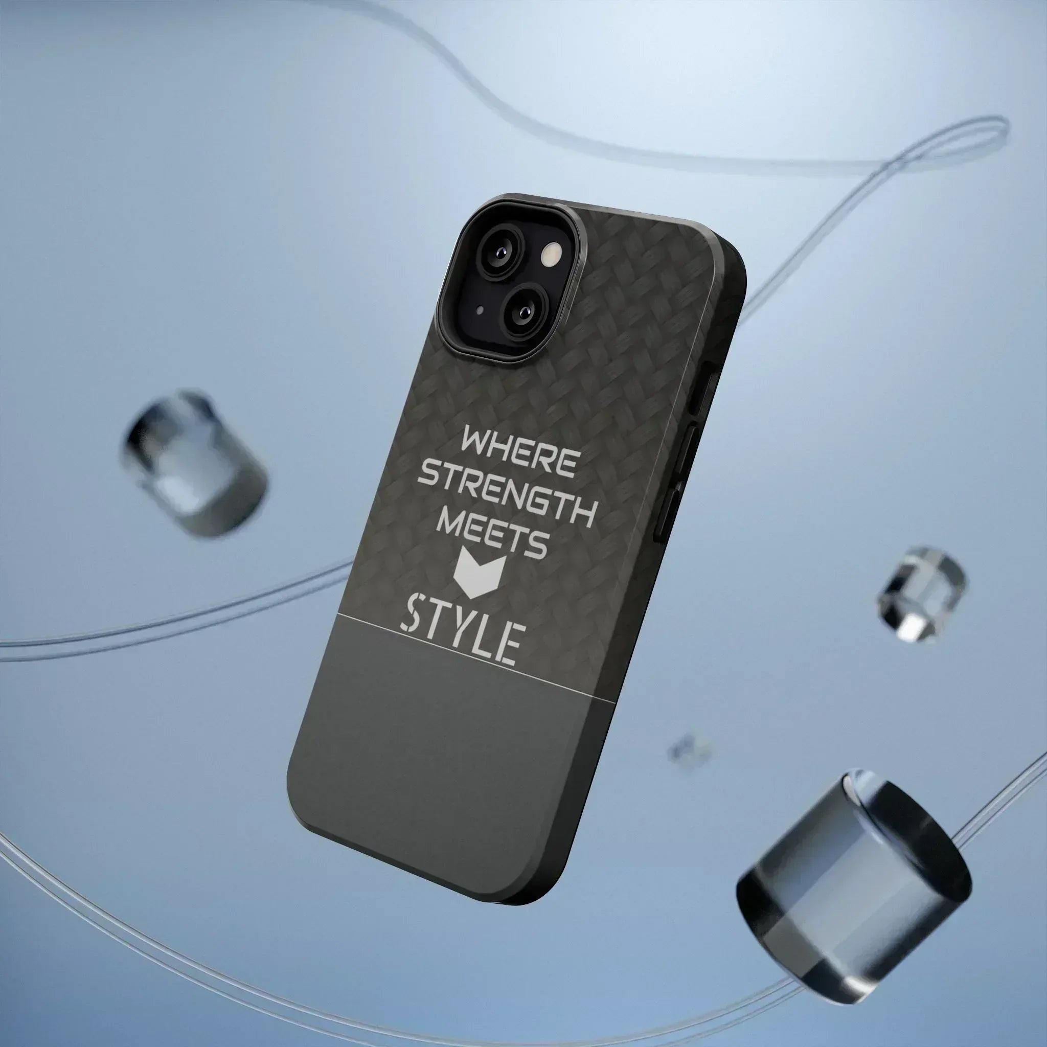 Gray Carbon Phone Case for iPhone 12-16 and Galaxy S21-S22 - KARARMDESIGN