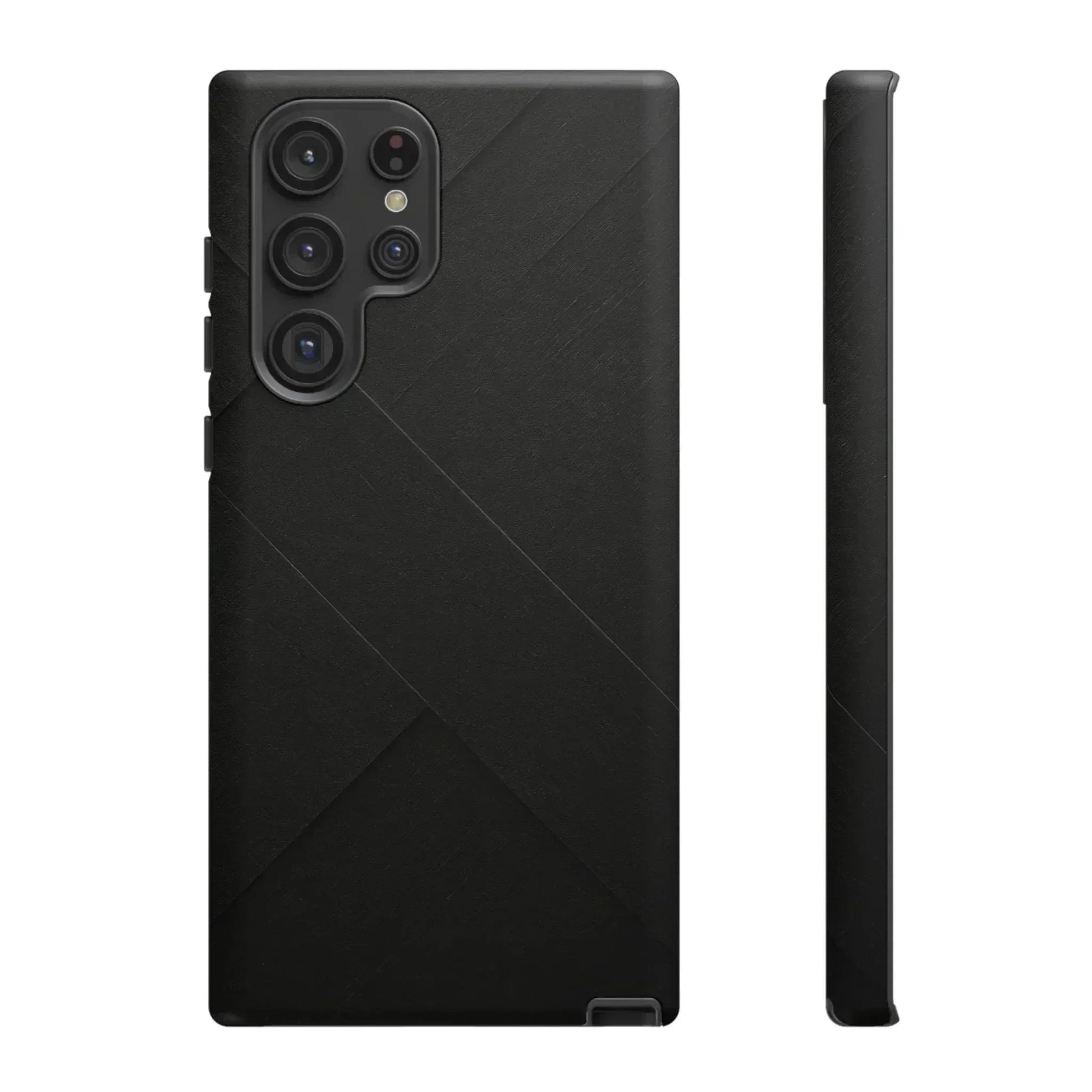 Matte Black Diagonal Line Phone Case for iPhone 8-16 and Galaxy S10-S25 - KARARMDESIGN