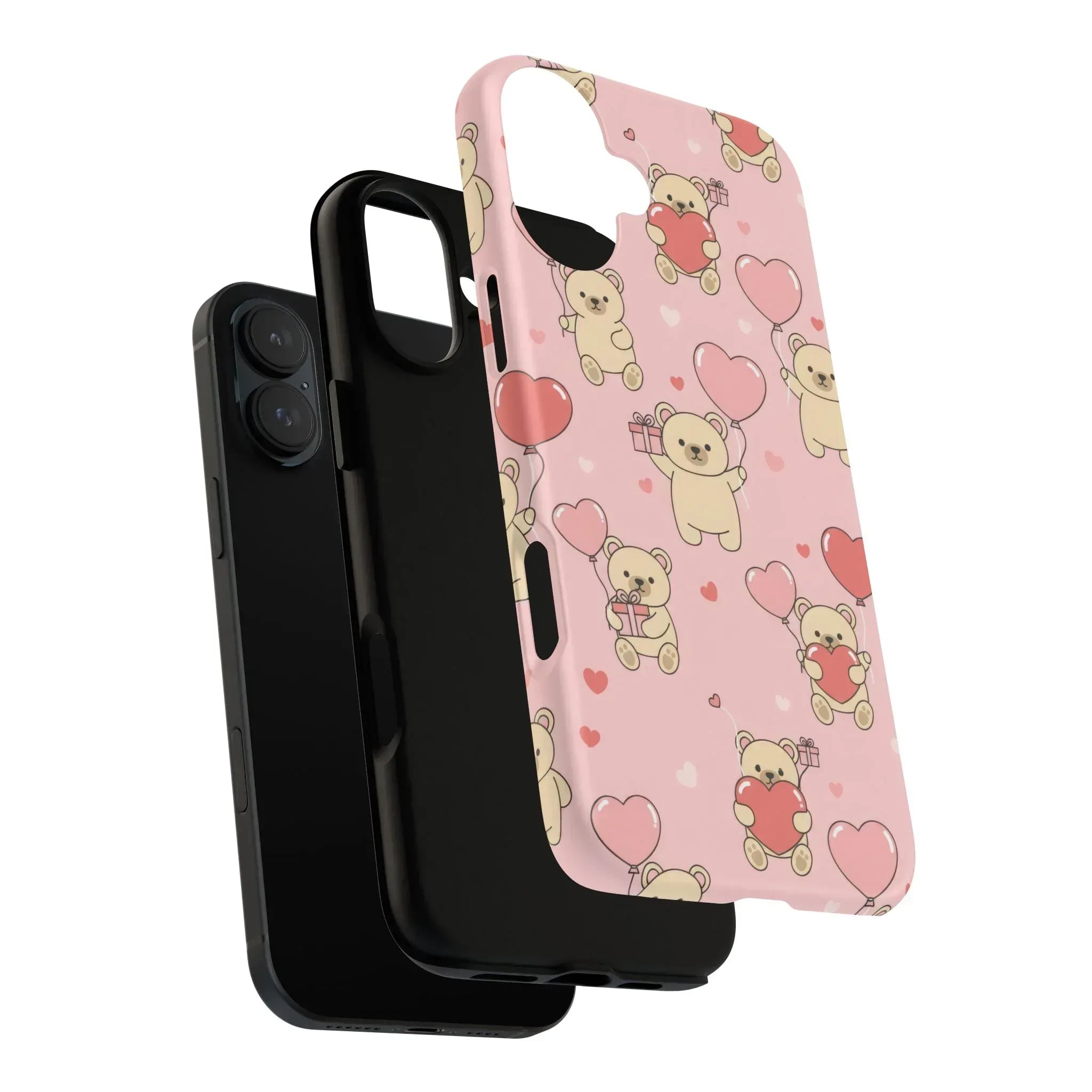 Teddy's Valentine Parade Phone Case for iPhone 11-17 and Galaxy S21-S25 - KARARMDESIGN