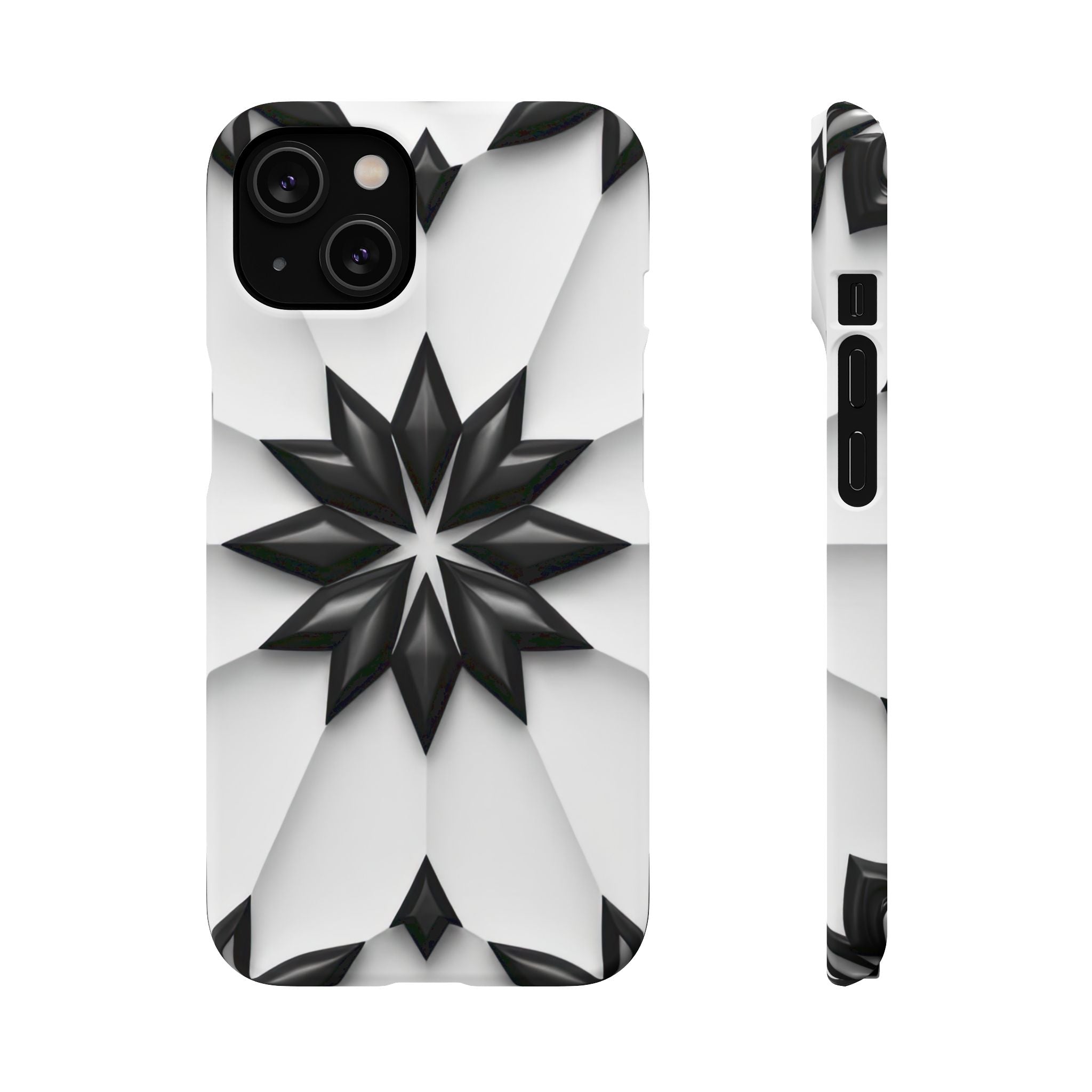 Black & White Geometric Snap Case for iPhone & Samsung Galaxy