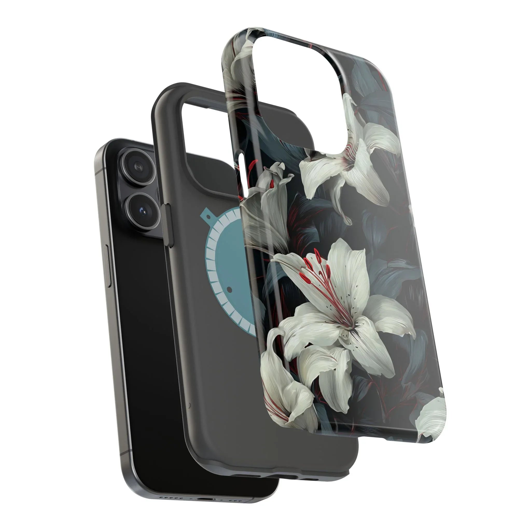 White Lily Floral Phone Case for iPhone 13-17 - KARARMDESIGN