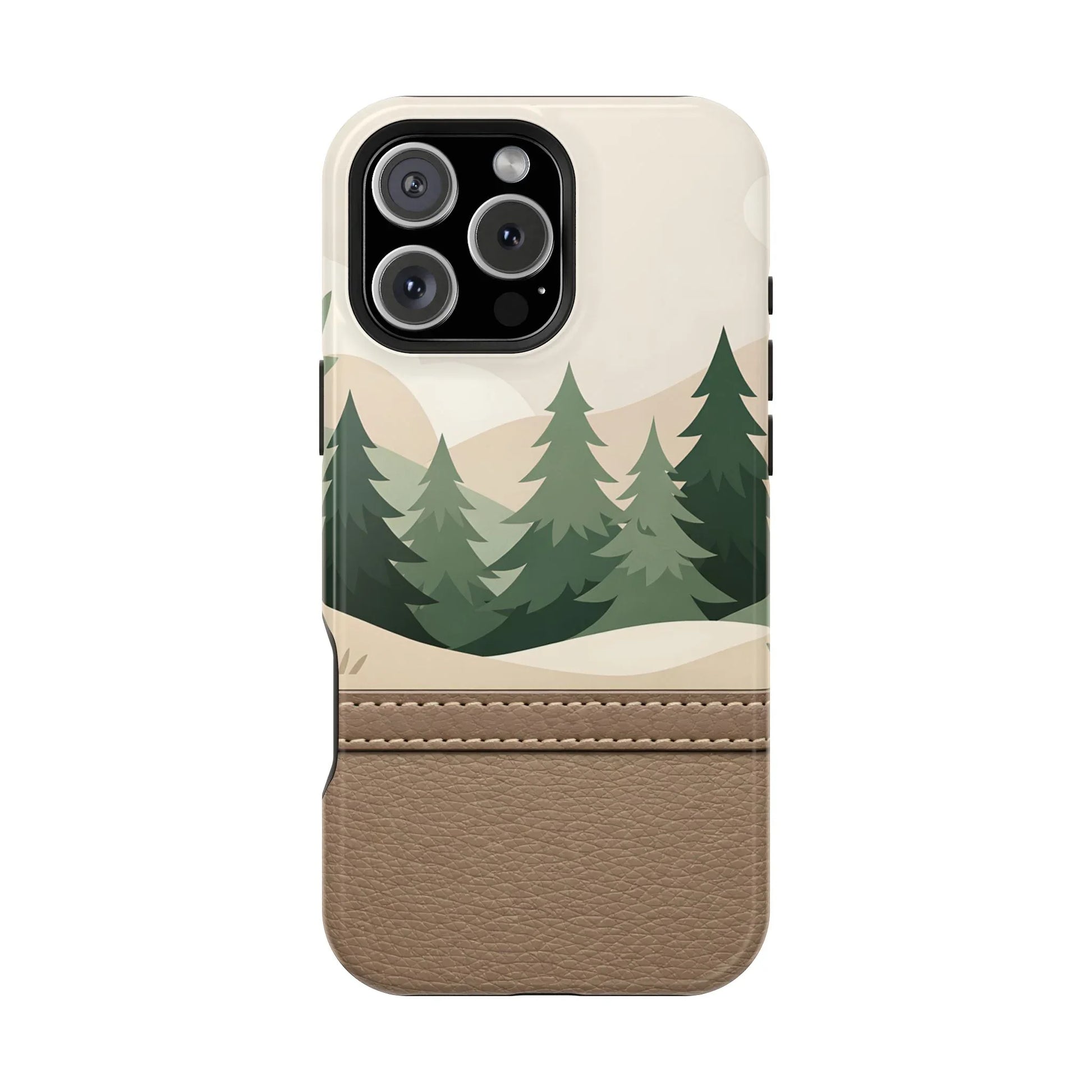 Forest Leather Phone Case for iPhone 11-17 and Galaxy S21-S25 - KARARMDESIGN