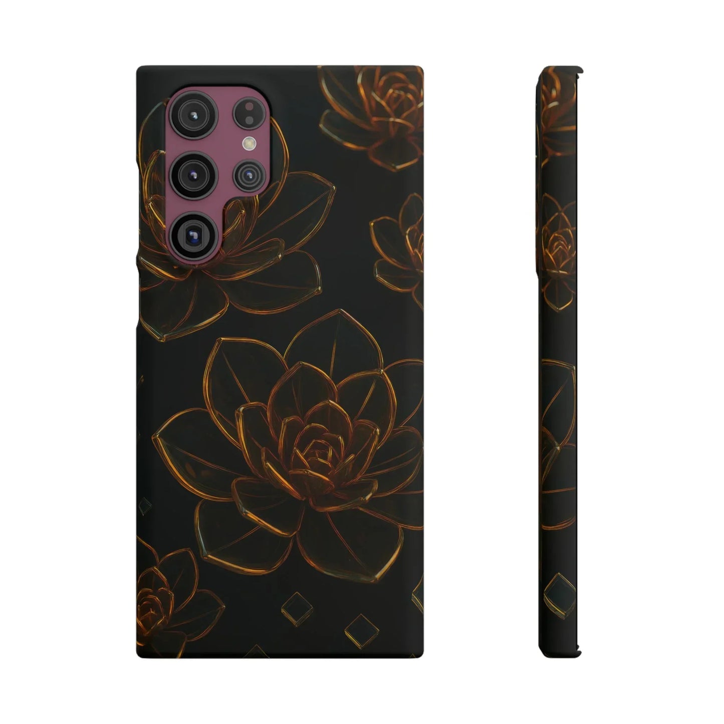 Glass Flower Phone Case for iPhone 7-16 and Galaxy S10-S24 Models