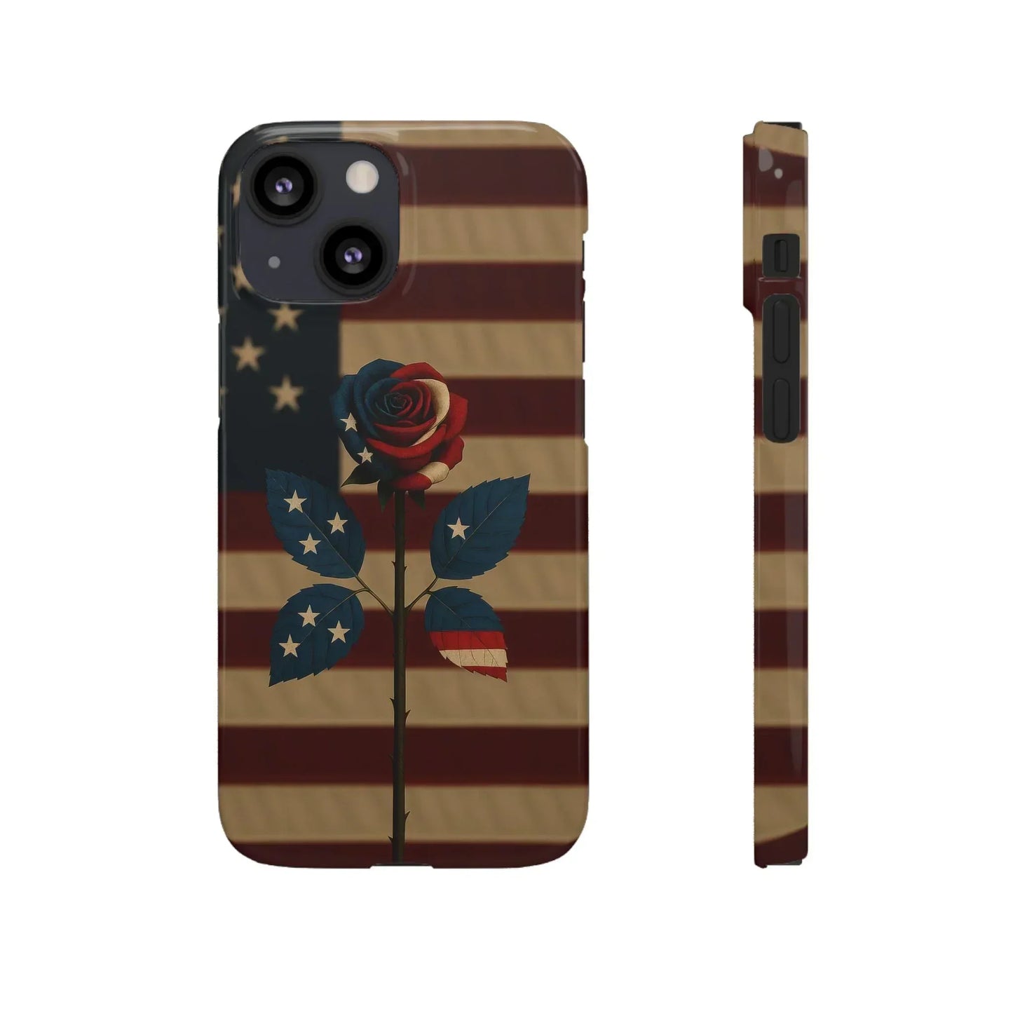 American Rose Flag Phone Case for iPhone 7-16 and Samsung Galaxy S10-S24 Models - KarArmDesign