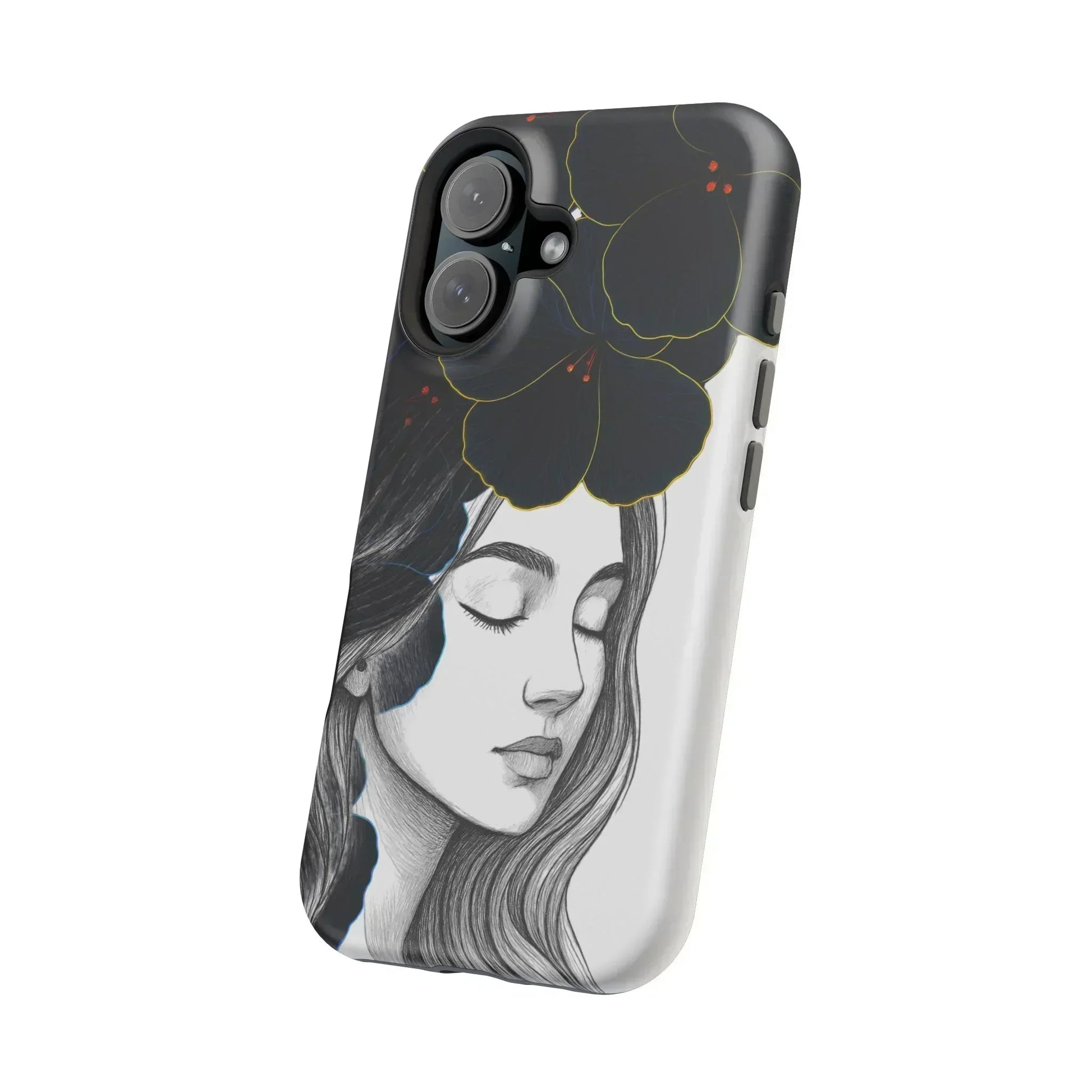 Dark Floral Elegance Phone Case for iPhone 13-16 Models - KarArmDesign
