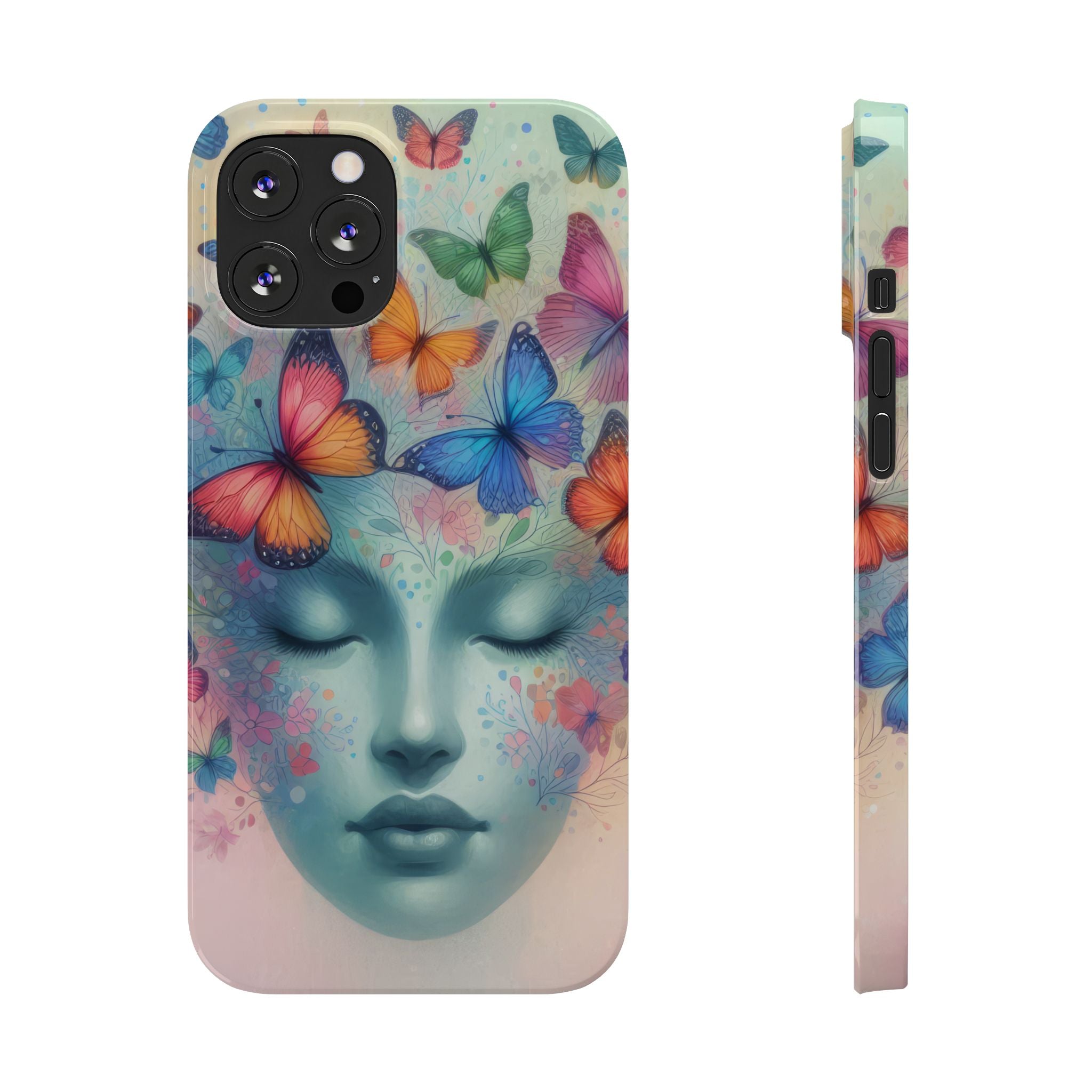 Butterfly Bloom Dreamy Woman Phone Case for iPhone 11-17