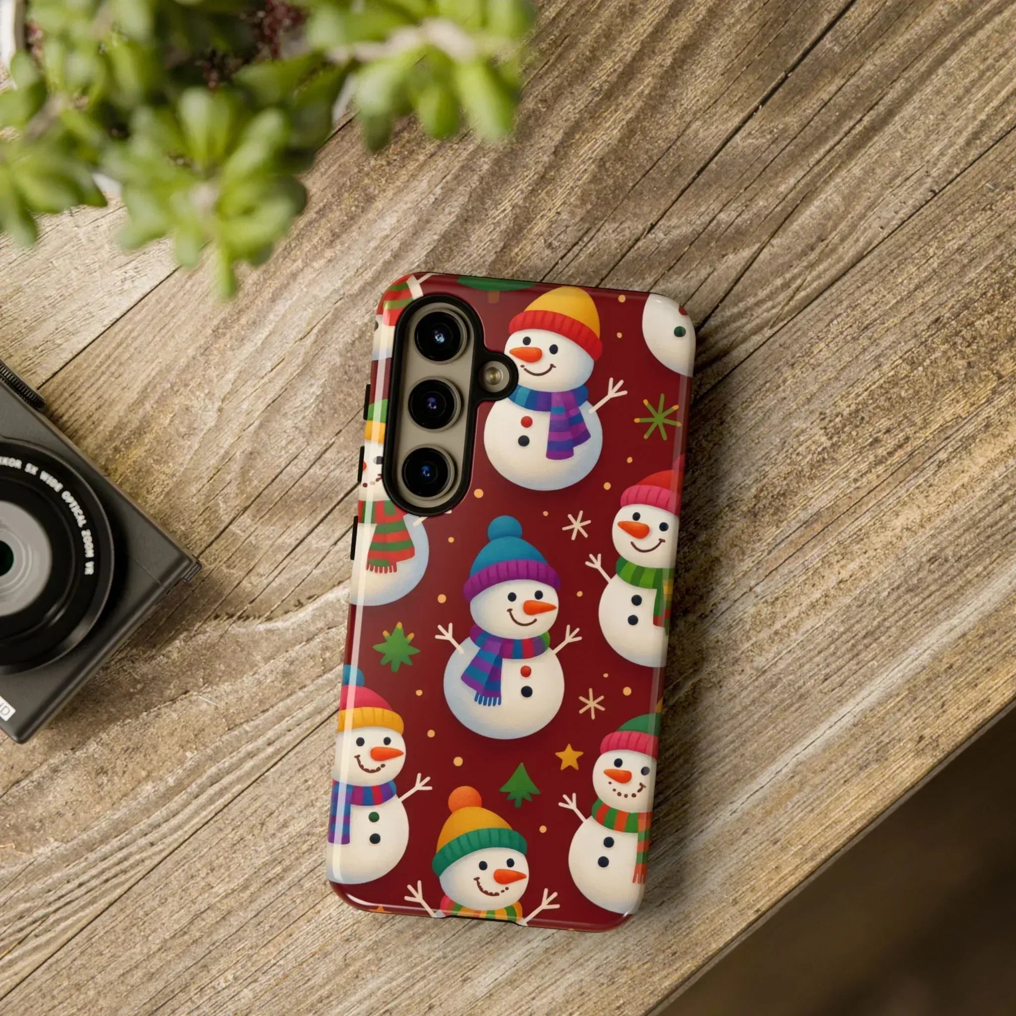 Festive Snowmen Parade Phone Case for iPhone 11–17 and Galaxy S10–S25 - KARARMDESIGN