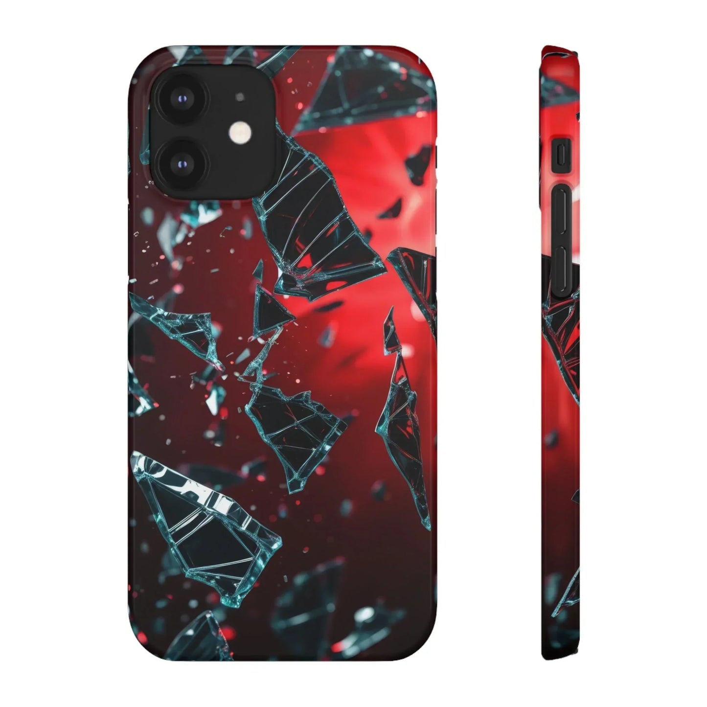 "Crimson Impact" Realistic Glass Shard Snap Phone Case for iPhone 7-16 and Samsung Galaxy S10-S24 Models - KarArmDesign