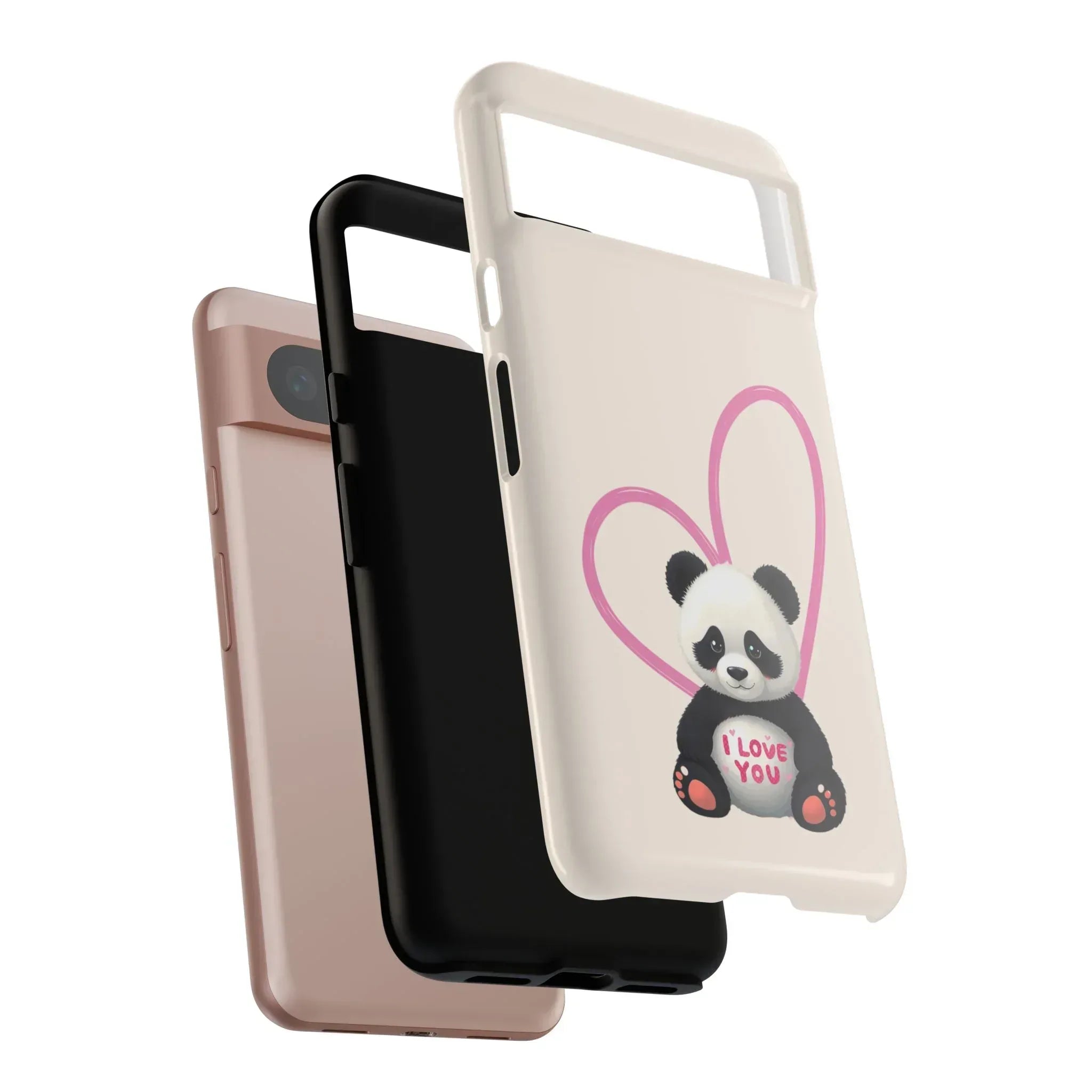 Cute Panda Heart Love Phone Case for Google Pixel up to 9 - KARARMDESIGN
