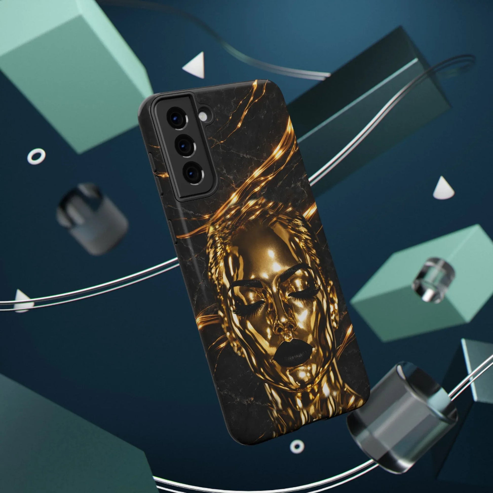 Luxury Gold Portrait Phone Case for iPhone 11-17 and Galaxy S21-S25 - KARARMDESIGN