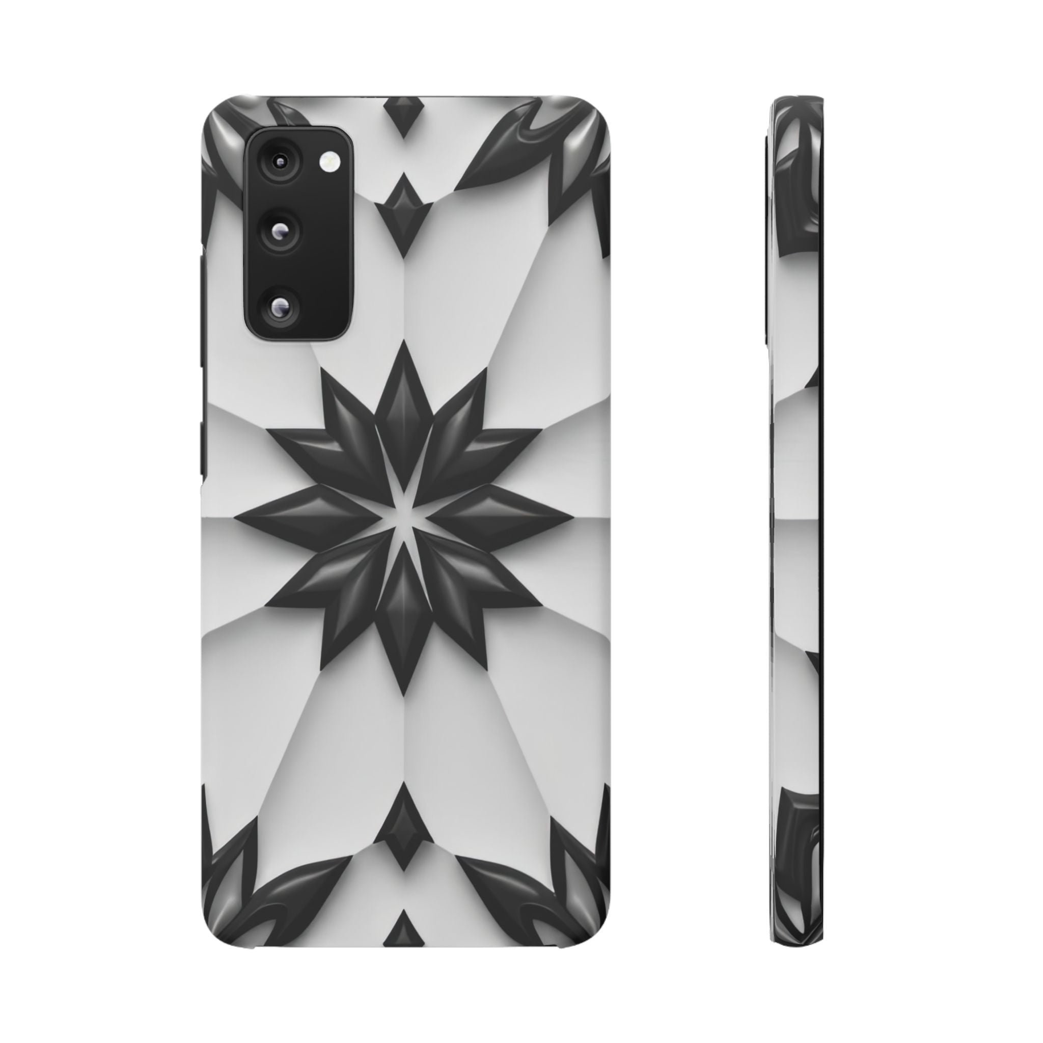 Black & White Geometric Snap Case for iPhone & Samsung Galaxy