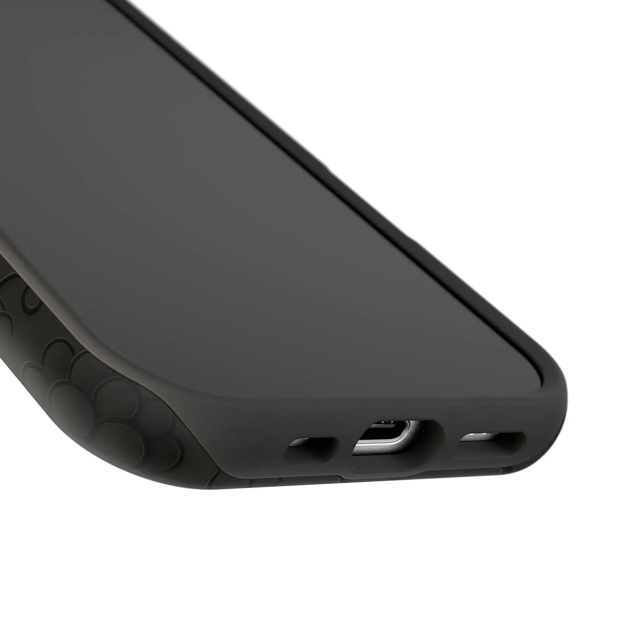 Elegant Embossed Grape Leaf Black Phone Case for iPhone and Galaxy - KARARMDESIGN
