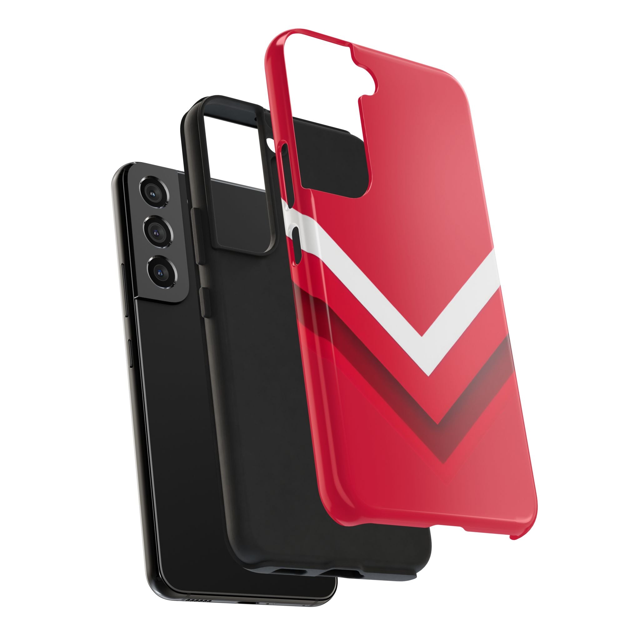 Red Chevron Armor Phone Case for iPhone 11–16 & Galaxy S21–S24